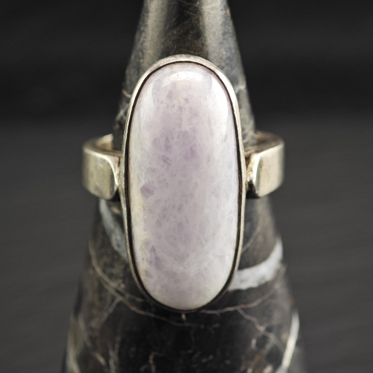 MCM Purple Lavender Jade Sterling Silver Ring Sz 10 R6638