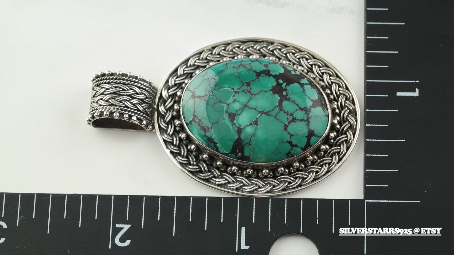 Vintage Turquoise Sterling Silver Pendant