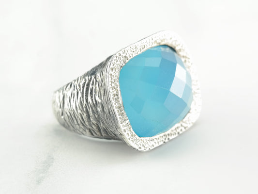 Vintage By Sevan Blue Chalcedony Sterling Silver Ring