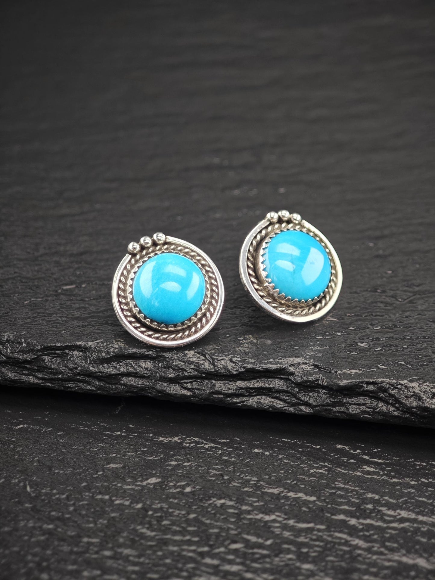 Choice of Native American Turquoise Stud Earrings Sterling Silver