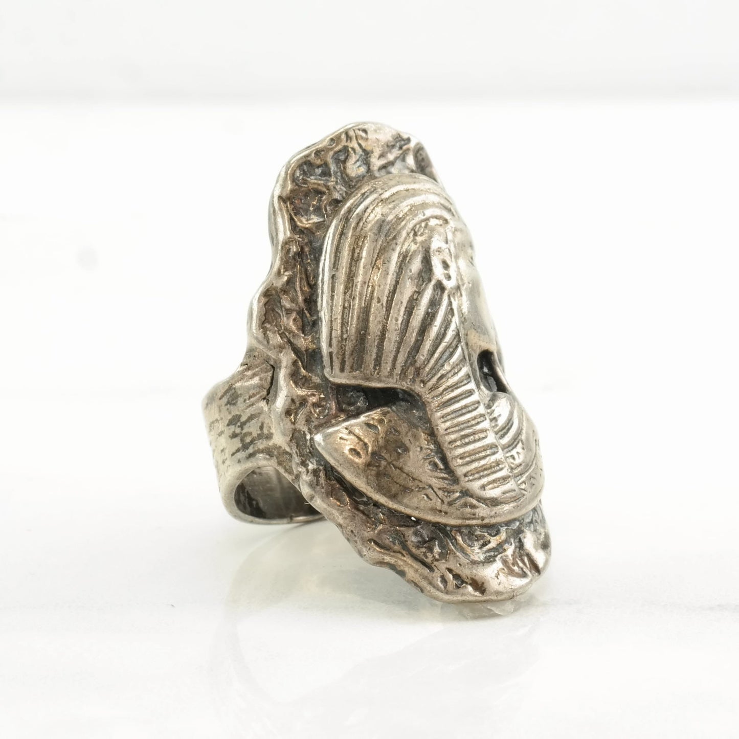 Sterling Silver Ring Archeological Revival Pharaoh Size 9 1/4