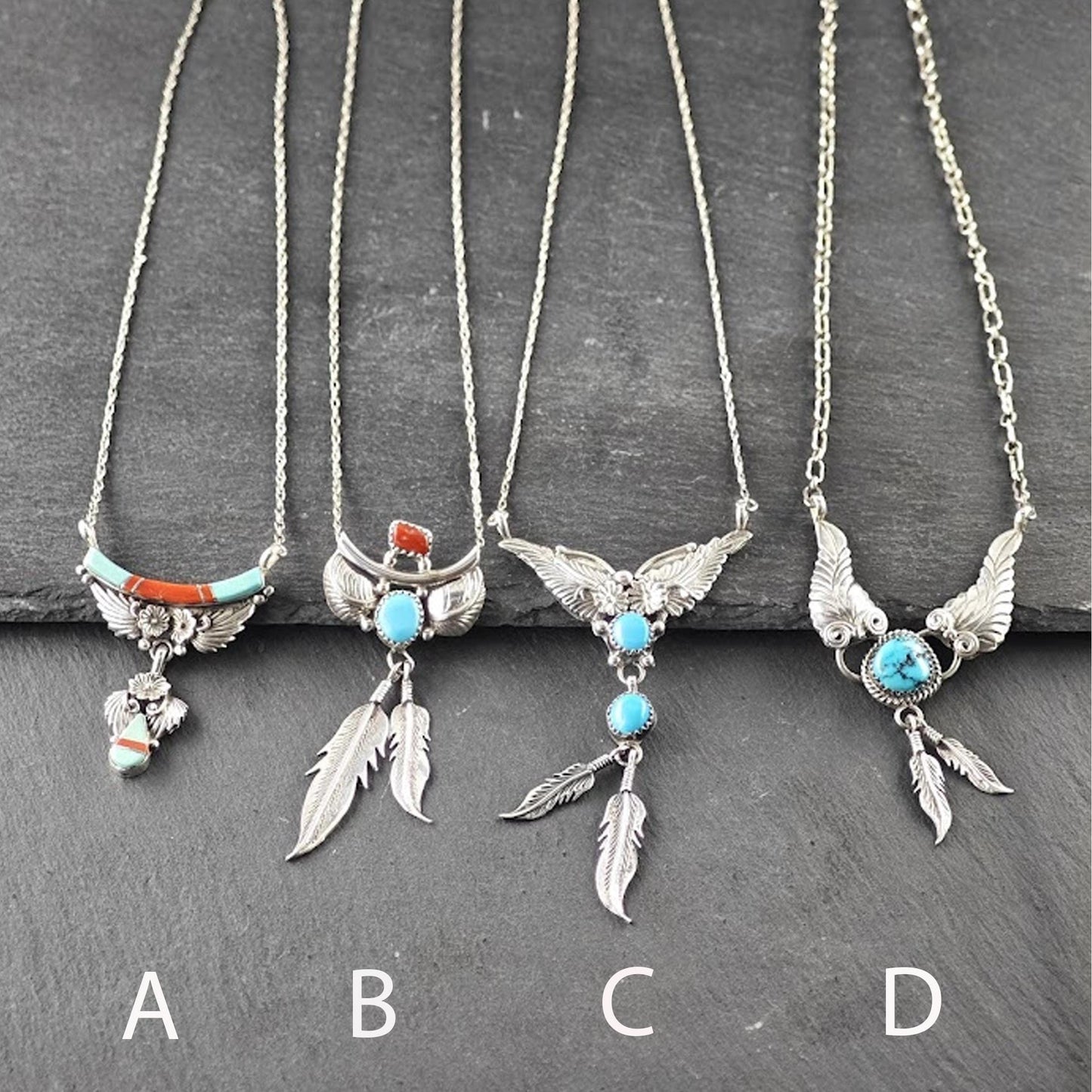 Choice of Vintage Sterling Silver Floral Necklace N2437