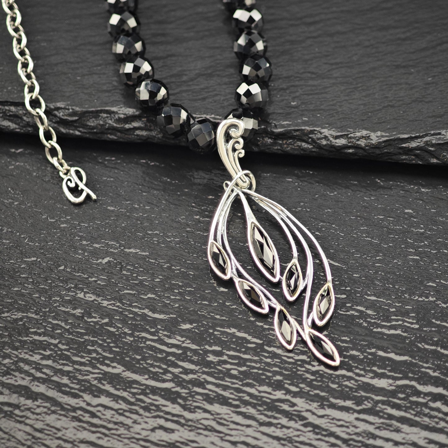 Carolyn Pollack Sterling Silver Black Onyx Beaded Necklace