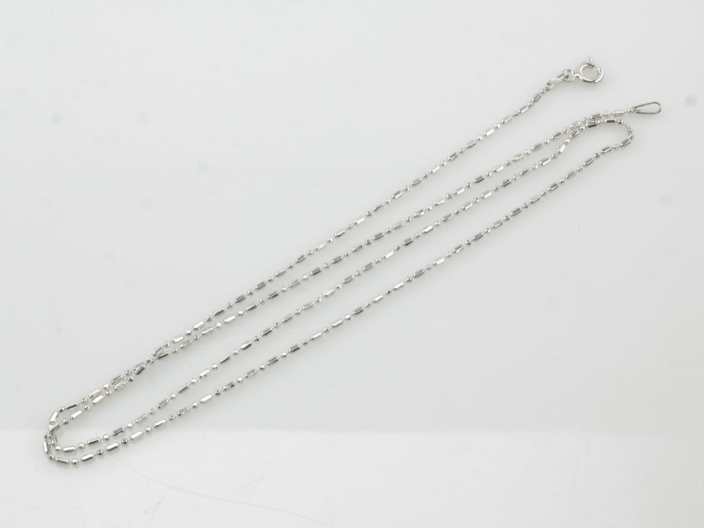 Vintage Italy Sterling Silver Minimalist Bead and Bar 18" Necklace