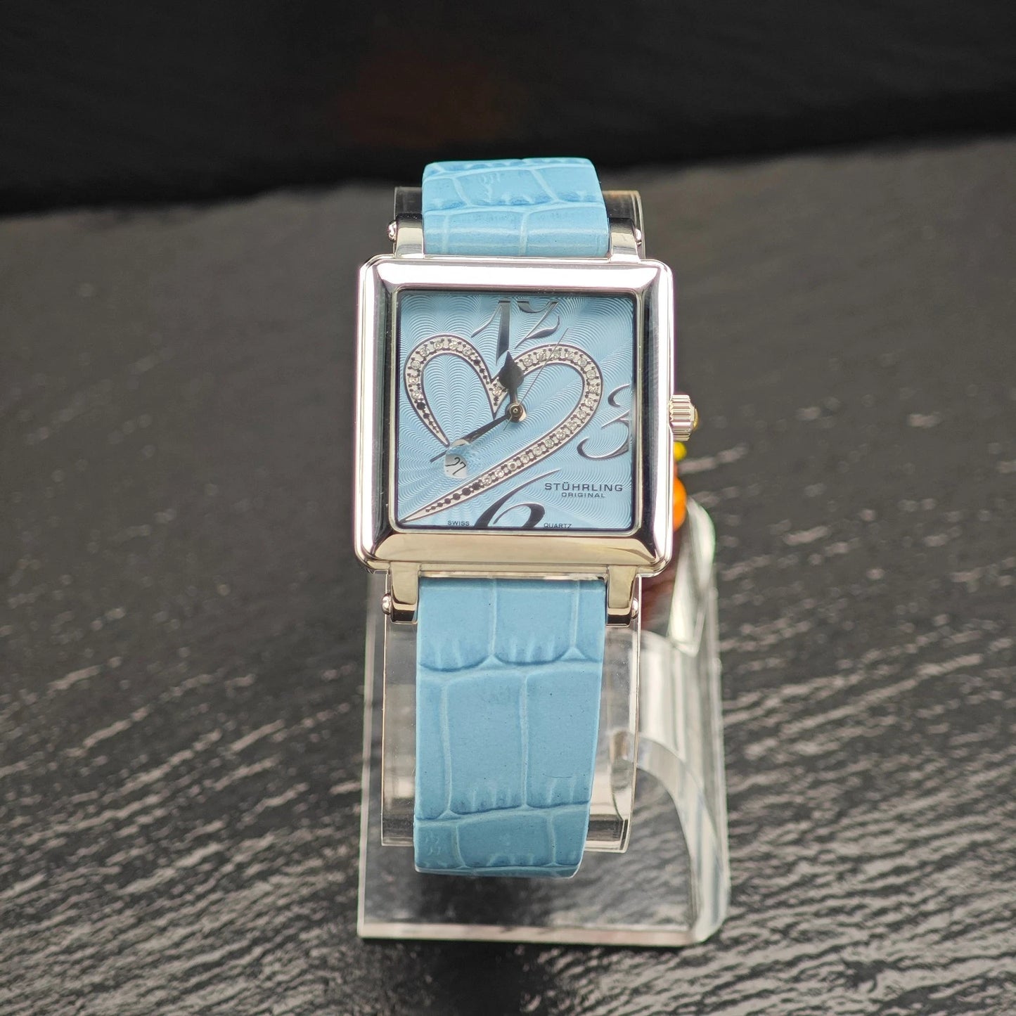 NWT Stuhrling Swiss Quartz Blue Watch Stainless Steel 5"-7" BR2944