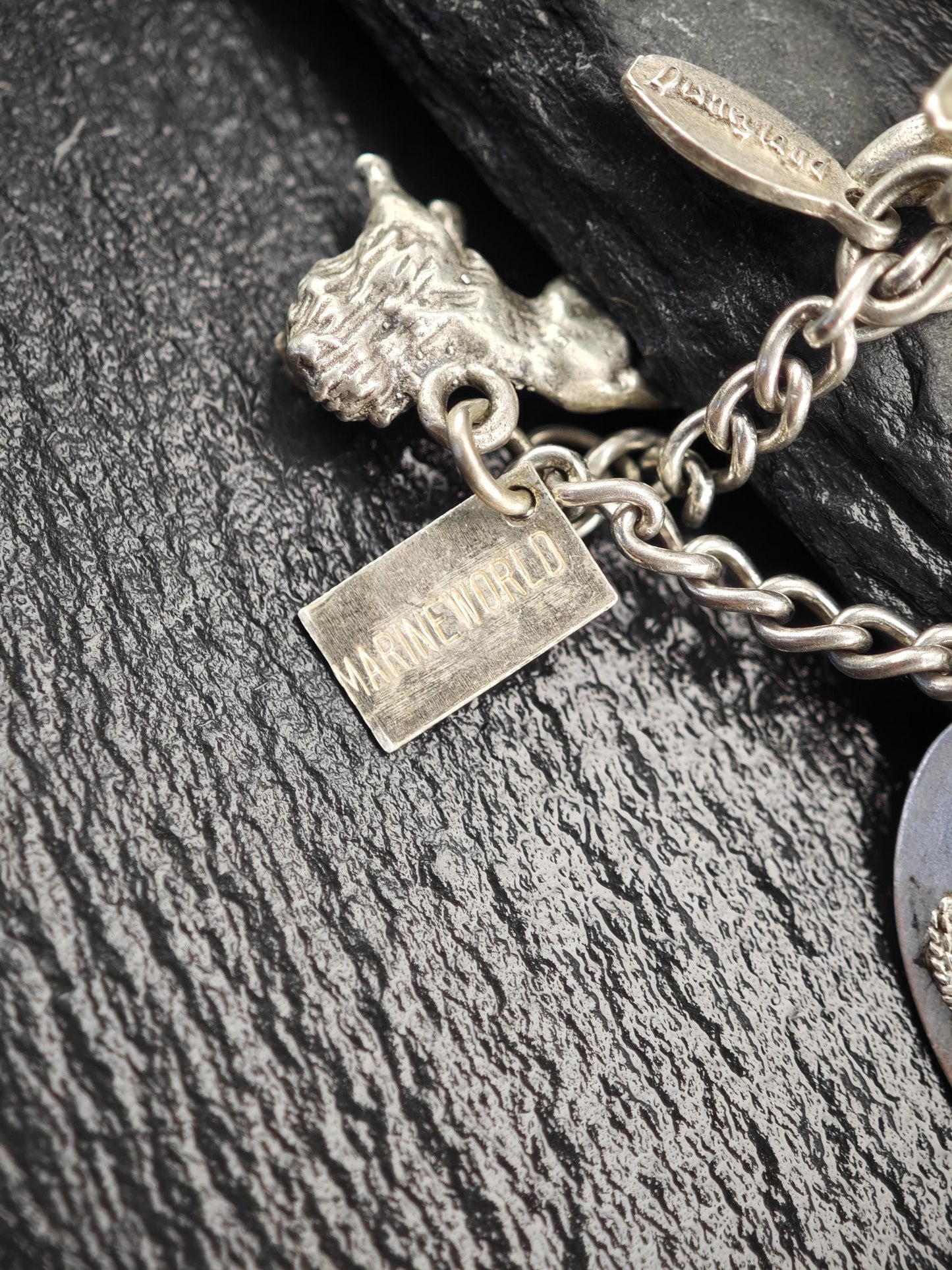 Vintage Authentic Licensed Disney Charm Bracelet Sterling Silver Circa 1950-1970's