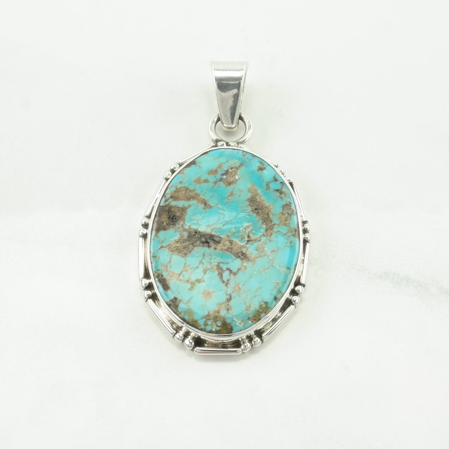 Vintage Southwest Turquoise Sterling Silver Pendant