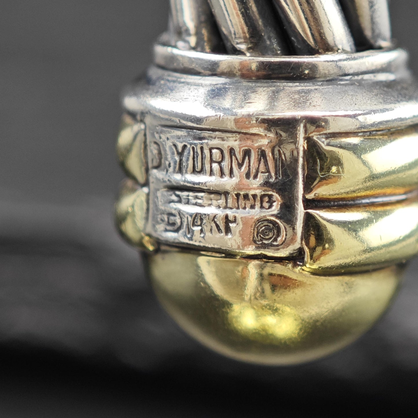 Vintage David Yurman Cable Cuff Bracelet, 14K Gold & Sterling Silver (Size 6.25)