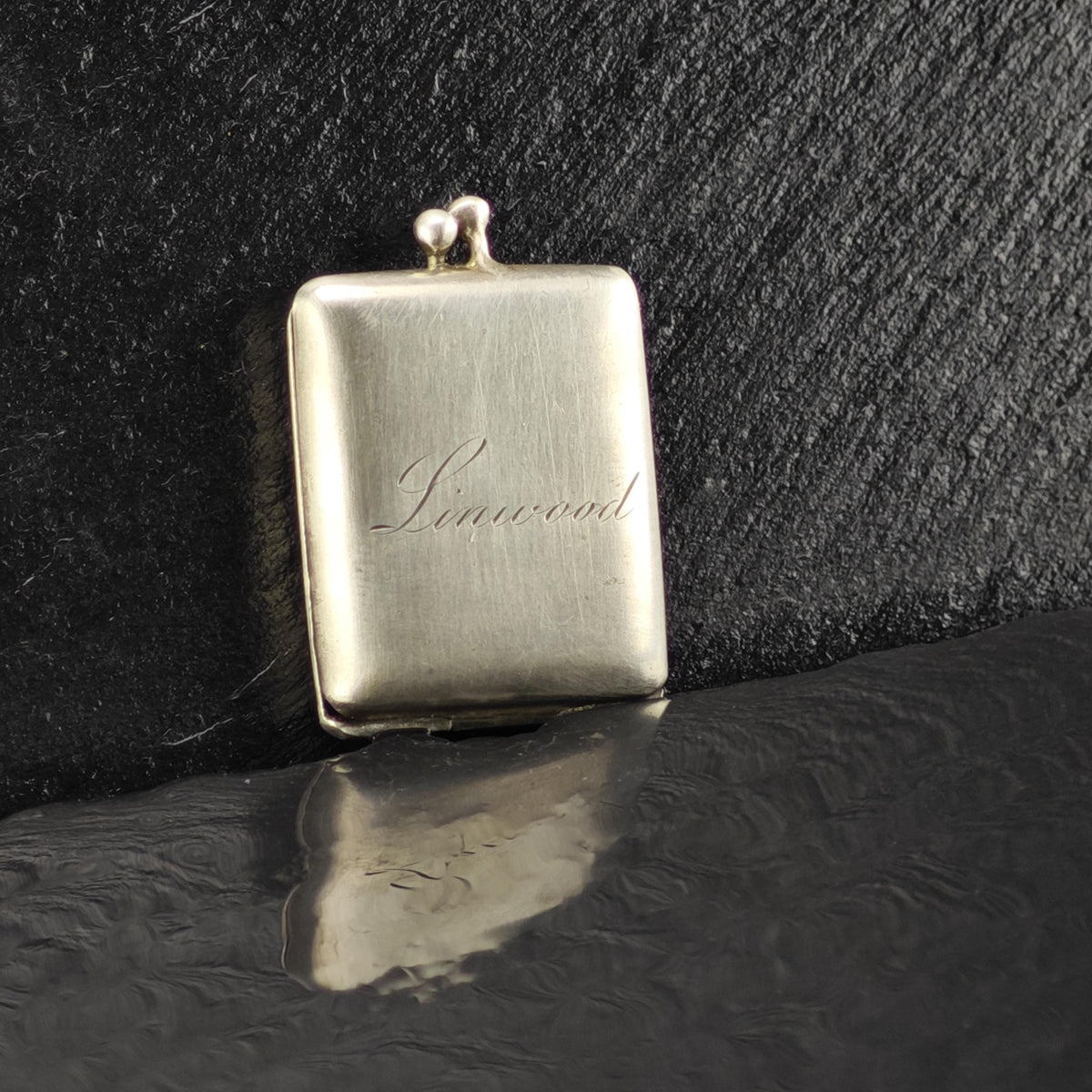 Antique Engraved "Linwood" Sterling Silver Locket MISC0419