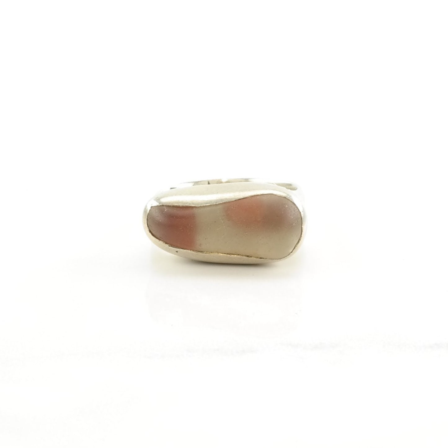 Vintage Designer Silver Ring Sea Glass Sterling Size 7