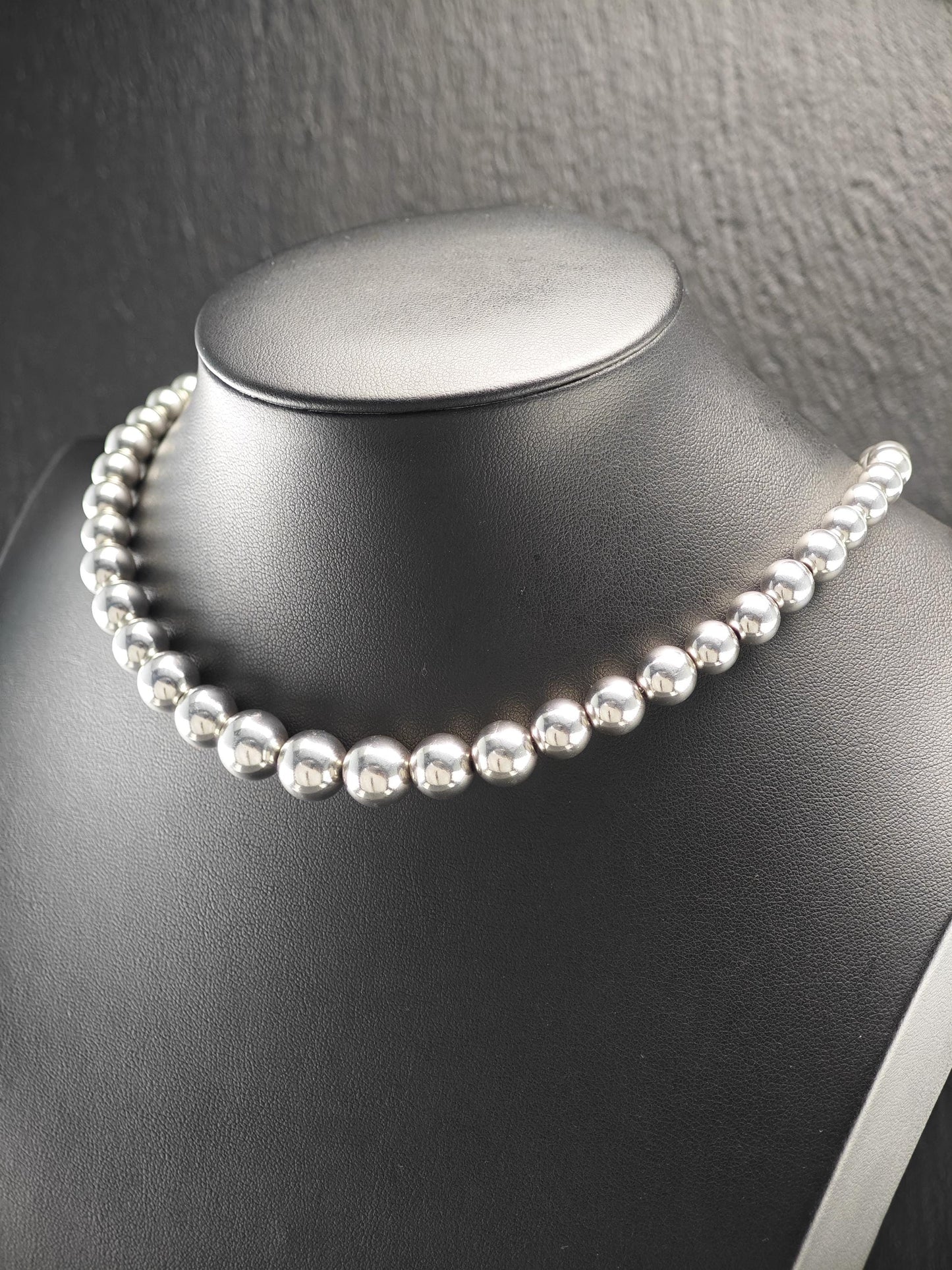 Vintage Tiffany & Co Hardwear, Beaded Necklace Sterling Silver N2488