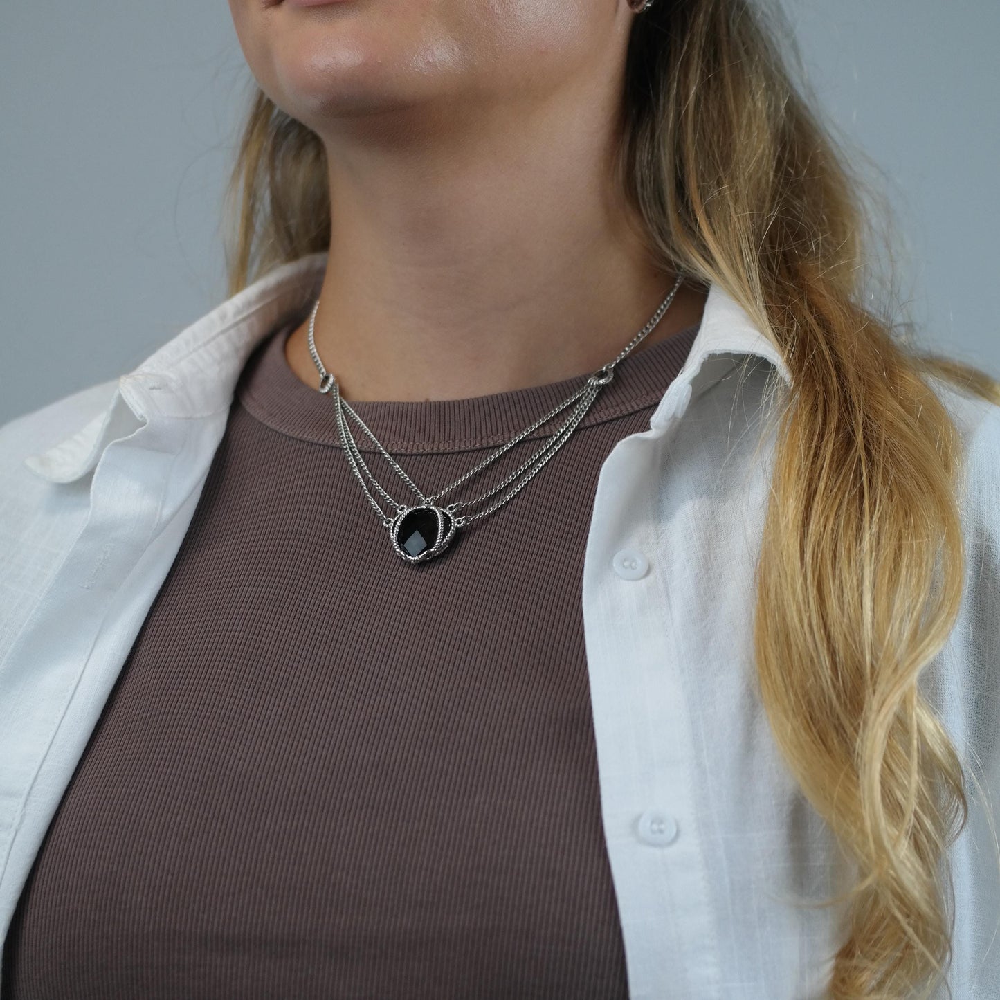 Anthony Nak Smoky Quartz, Heart Sterling Silver Necklace N2736