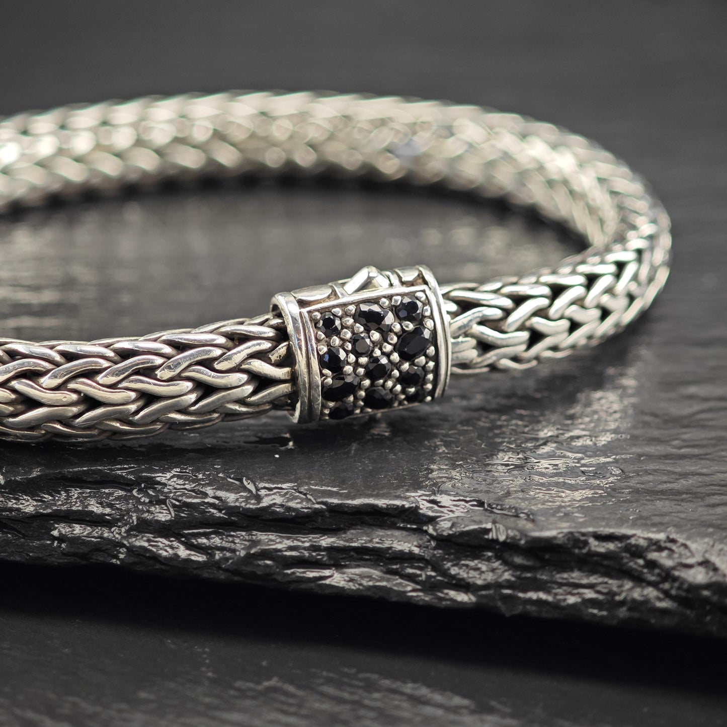 John Hardy Icon Bracelet 7.5mm Black Sapphire Sterling Silver