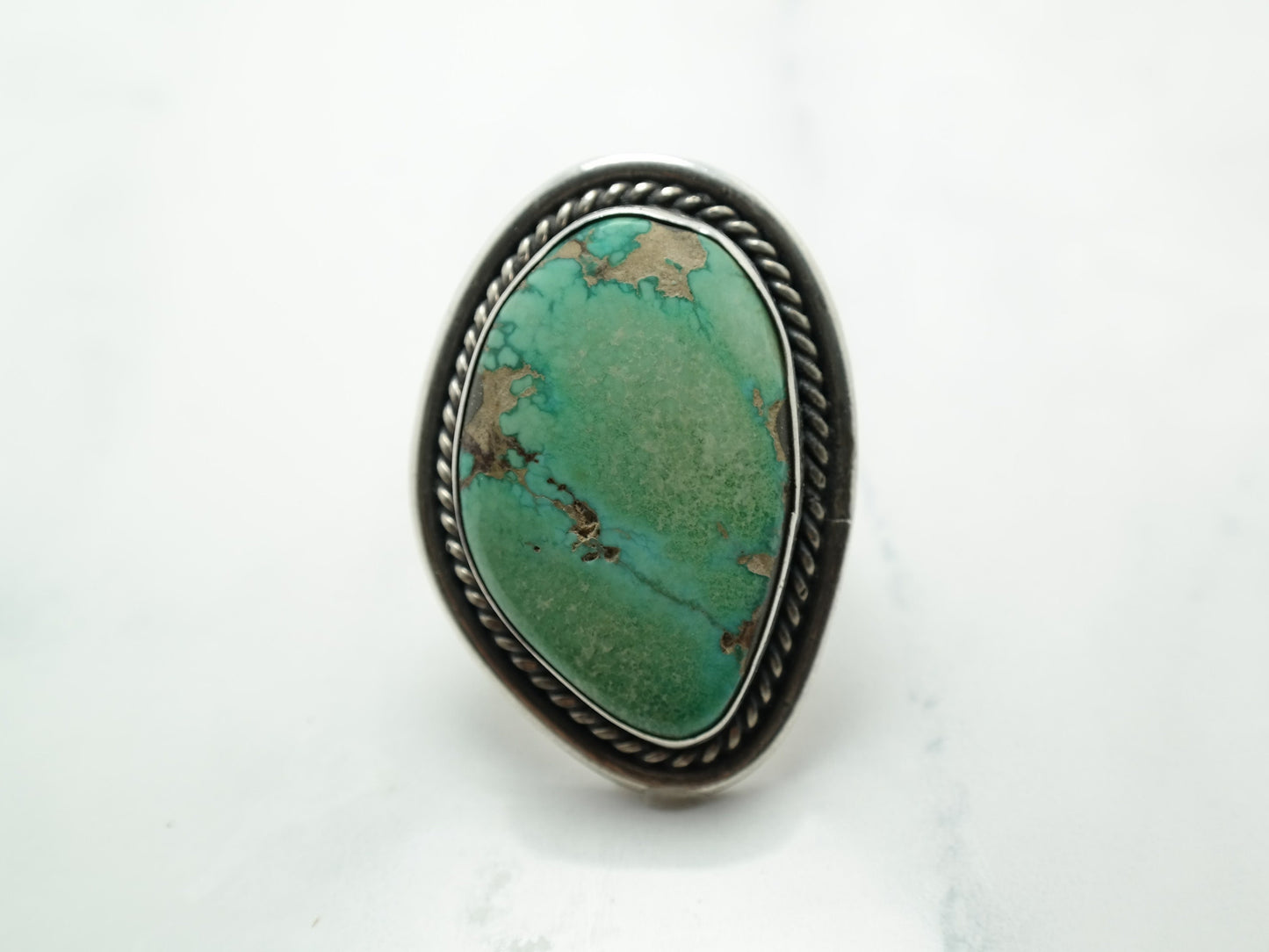 Vintage Native American Ring Turquoise Sterling Silver Size 10 1/2