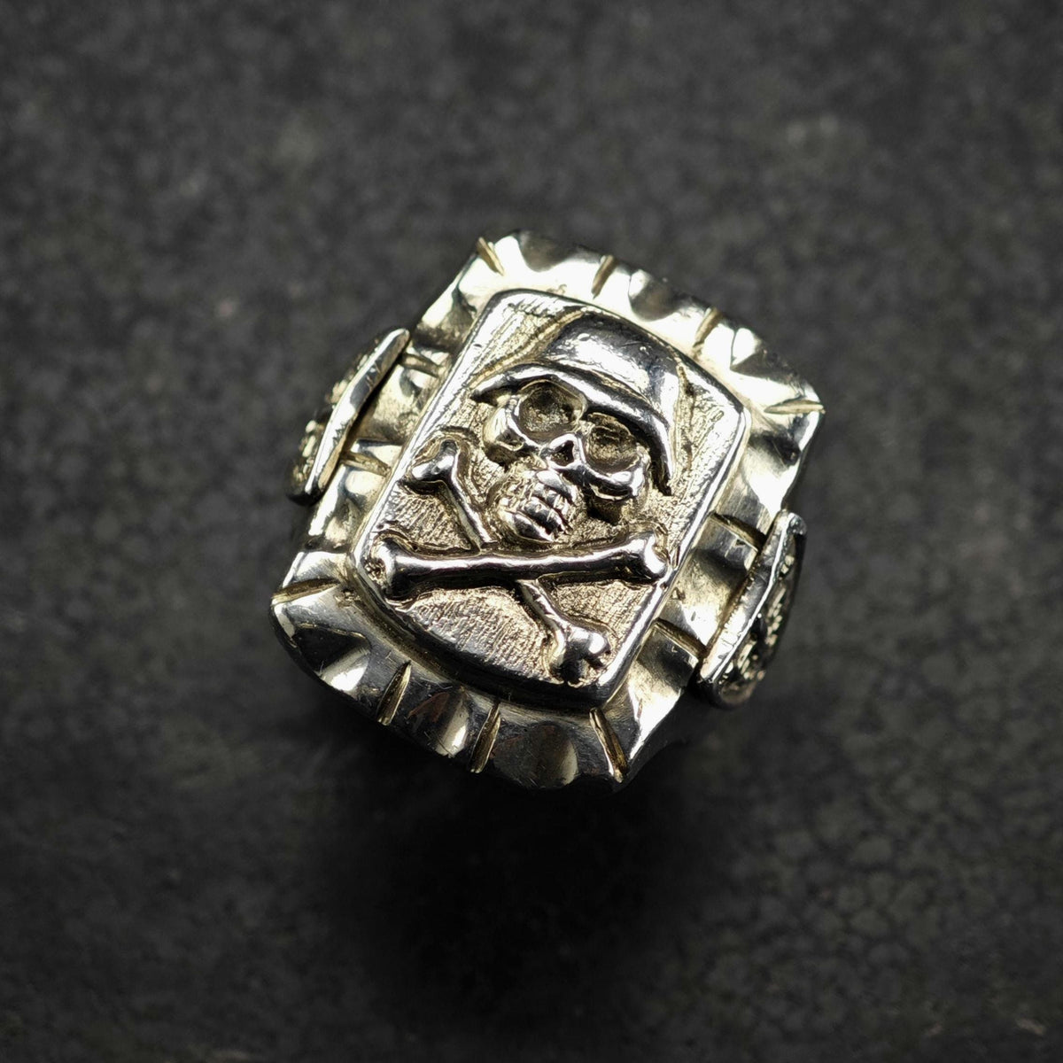 Vintage Heavy Skull Biker Ring Sterling Silver Ring Sz 11 R6854