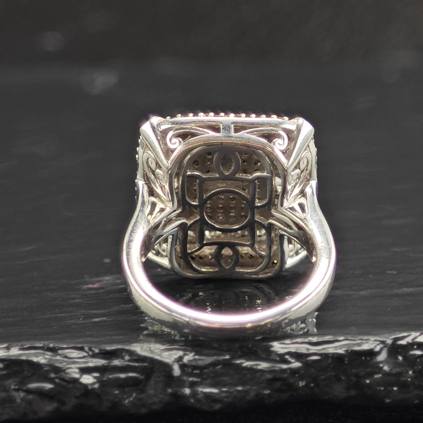 1 cttw Brown & White Diamond Sterling Silver Ring Sz 6 R6573
