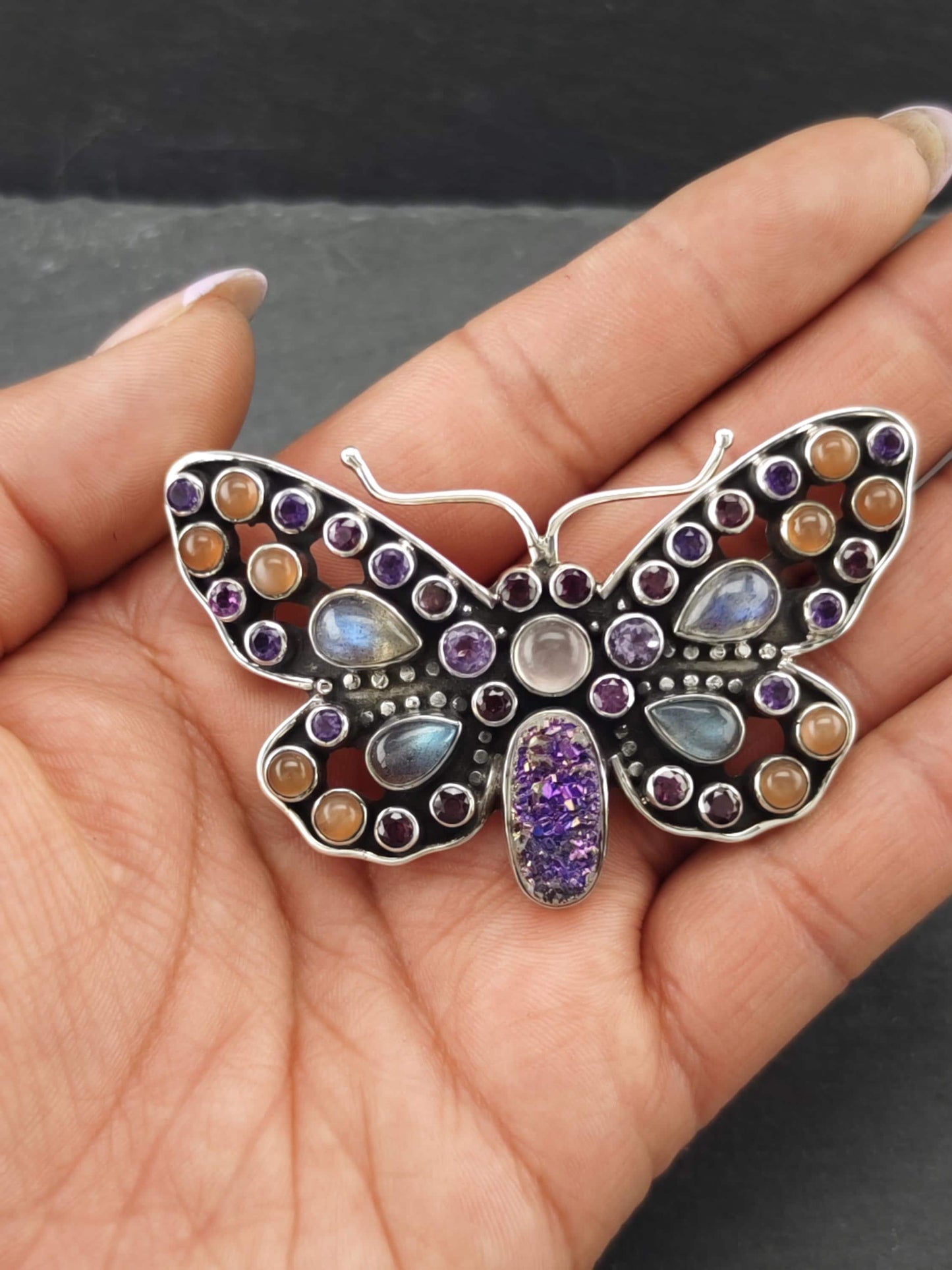 Vintage Nicky Butler Sterling Silver Butterfly Brooch