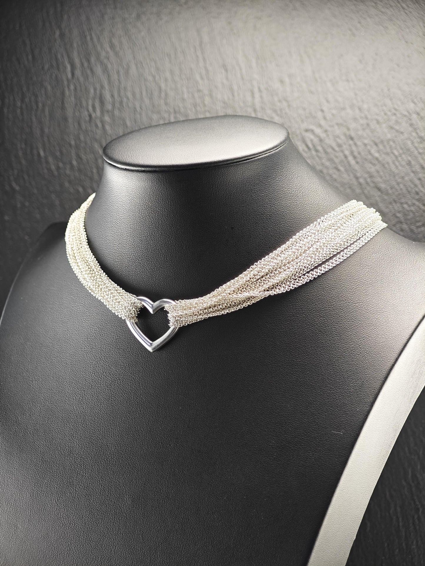 Tiffany Heart Mesh, Toggle Choker Necklace Sterling Silver
