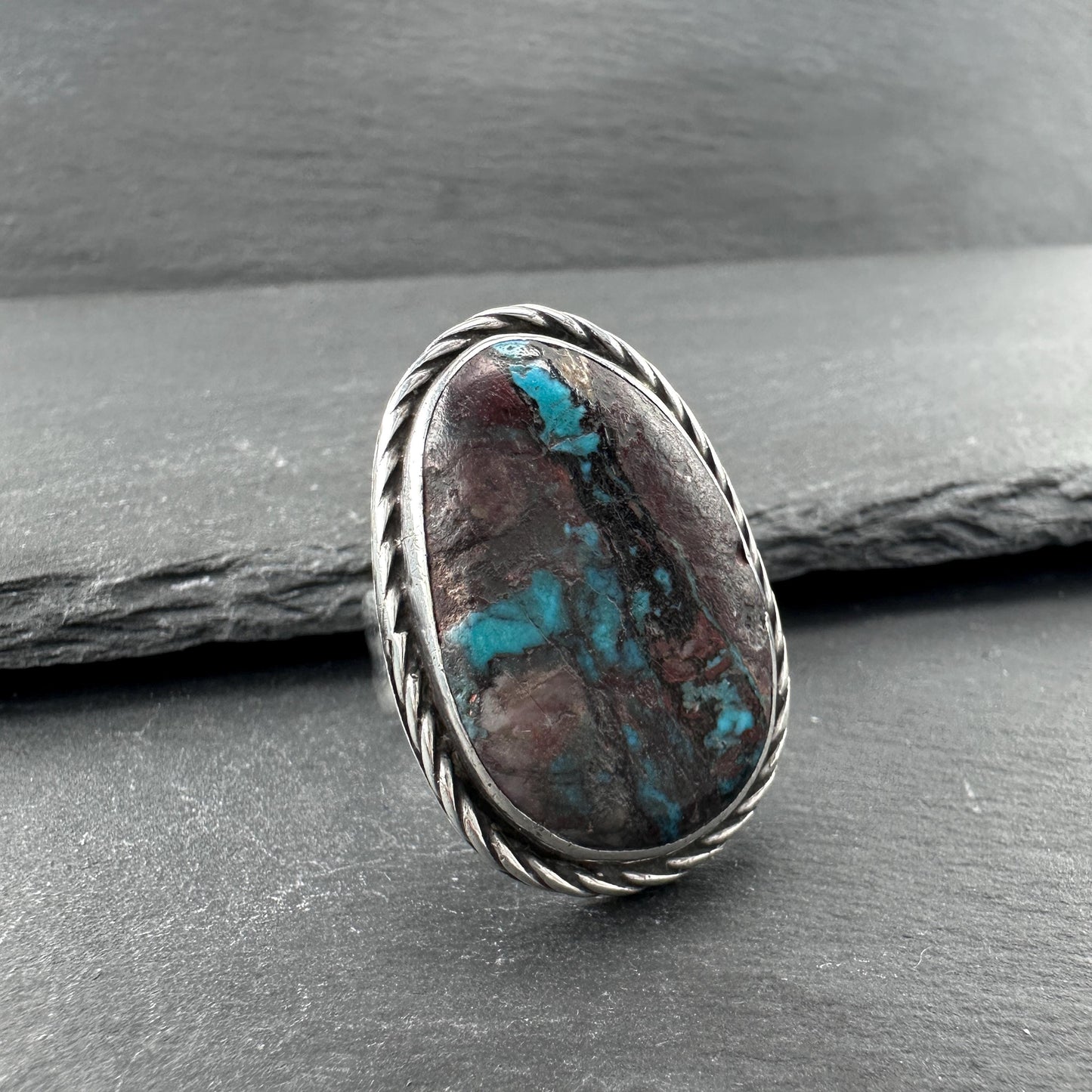 Vintage Southwest Turquoise Ring Sterling Silver