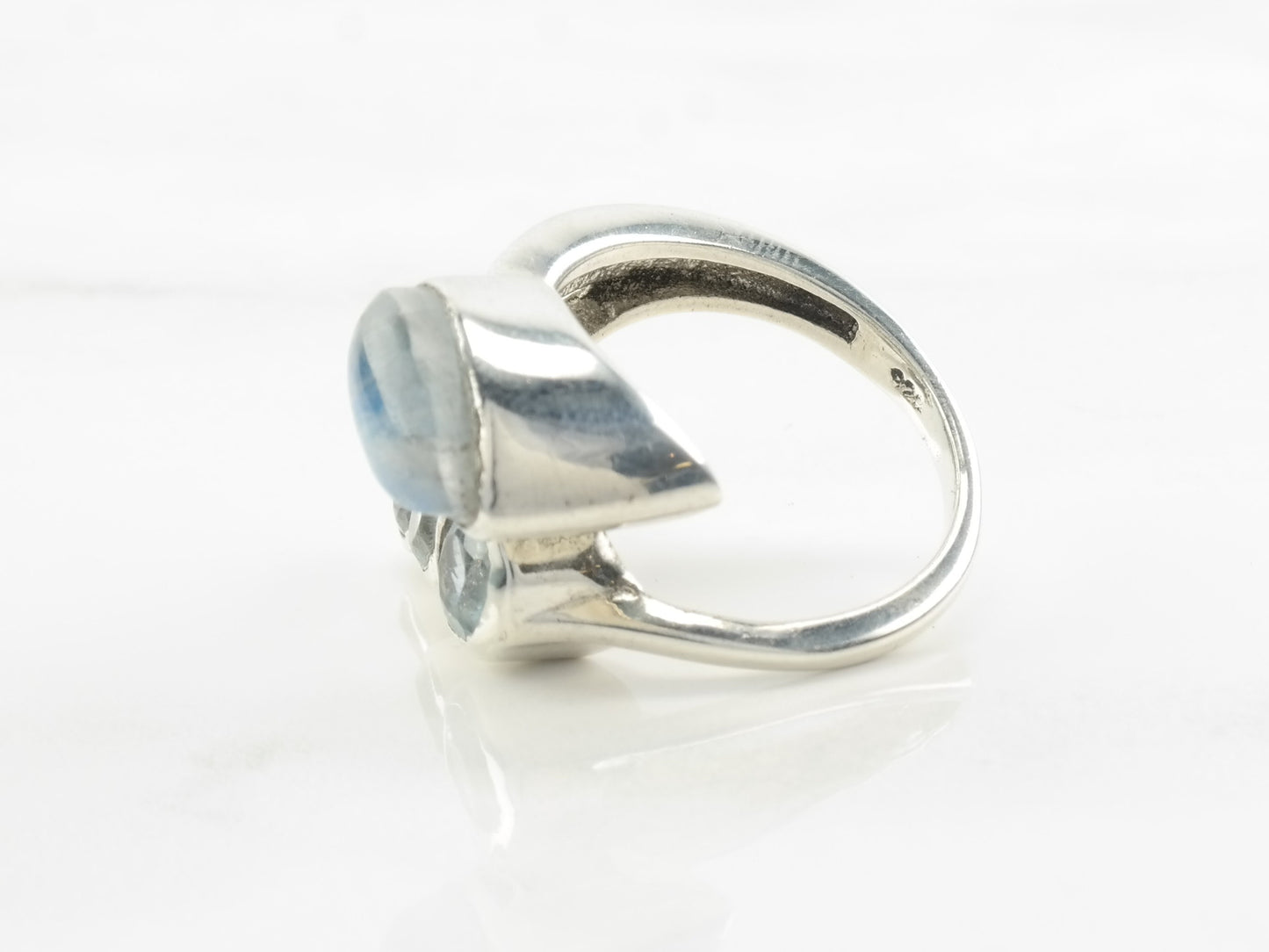 Vintage Topaz, Moonstone Ring Sterling Silver Size 6