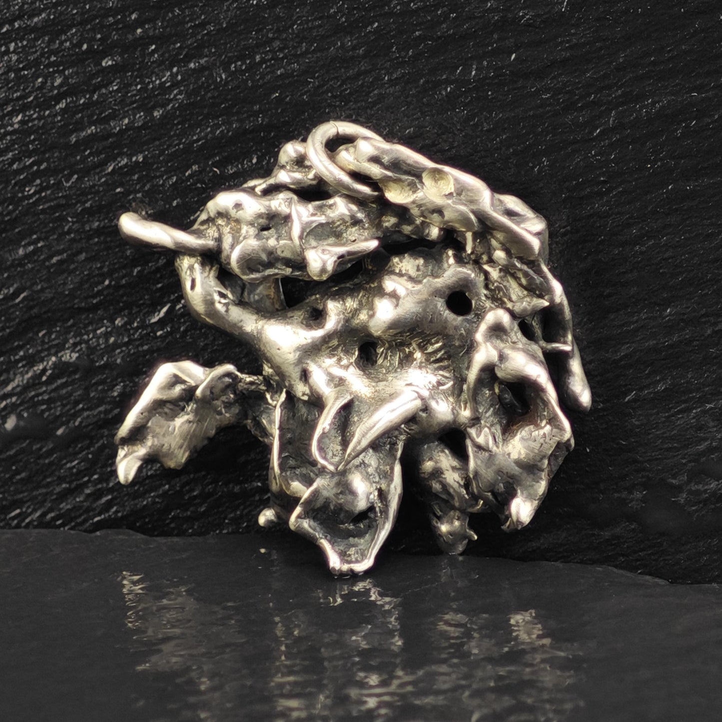 Brutalist Sterling Silver Pendant P3072