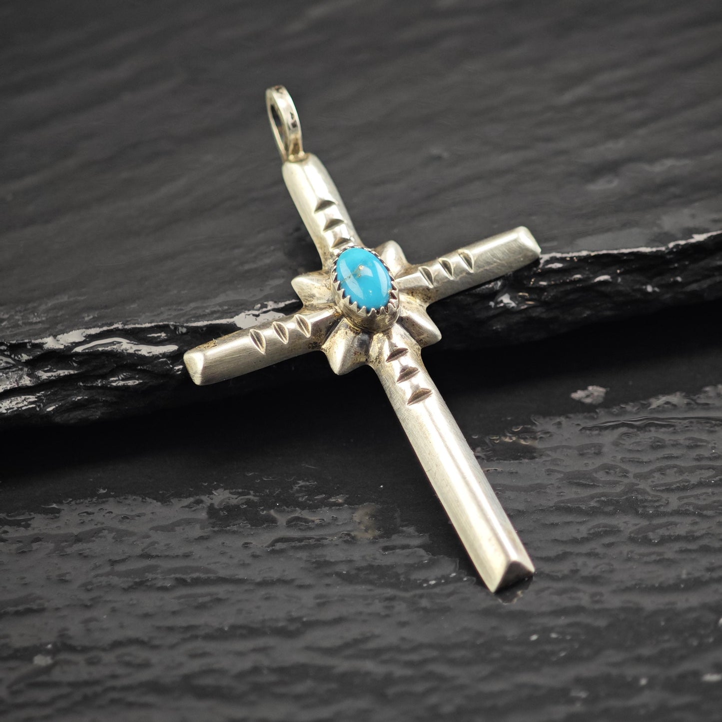 SW Turquoise Cross Pendant Sterling Silver P3073