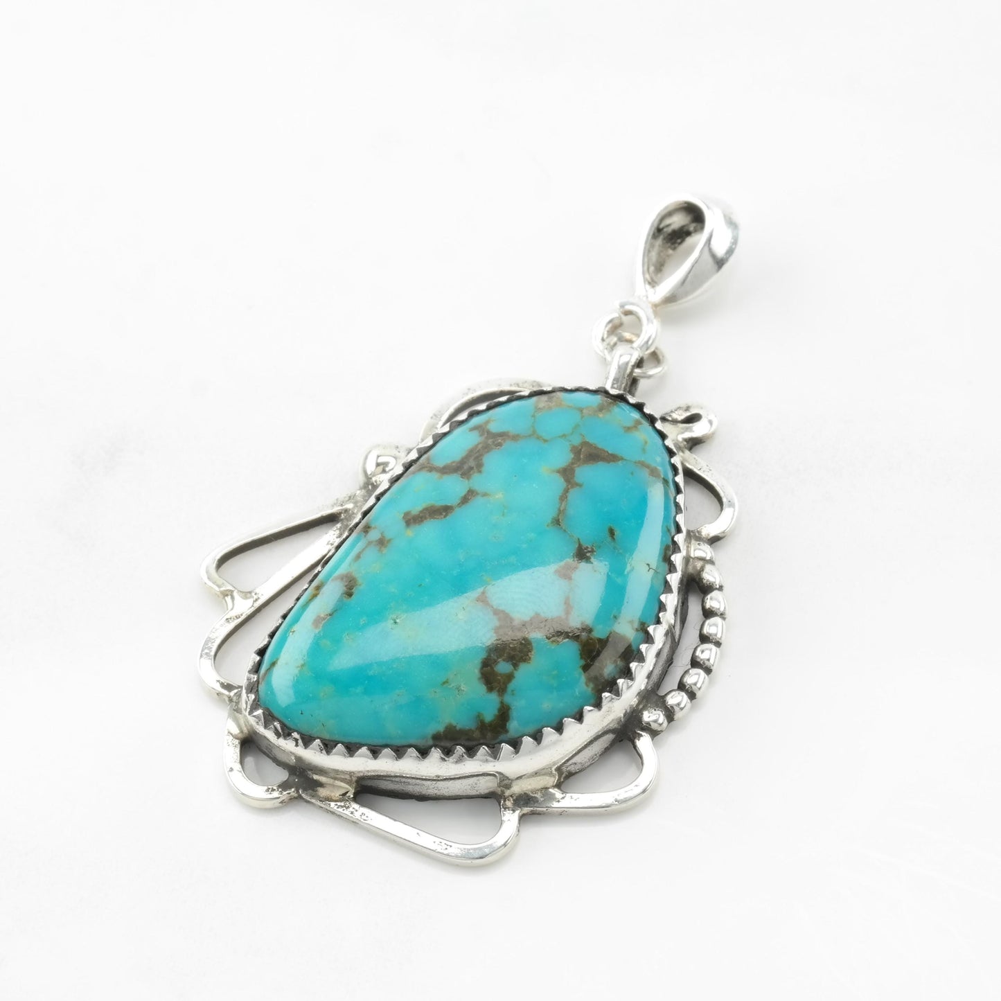 Vintage Southwest Turquoise Sterling Silver Pendant