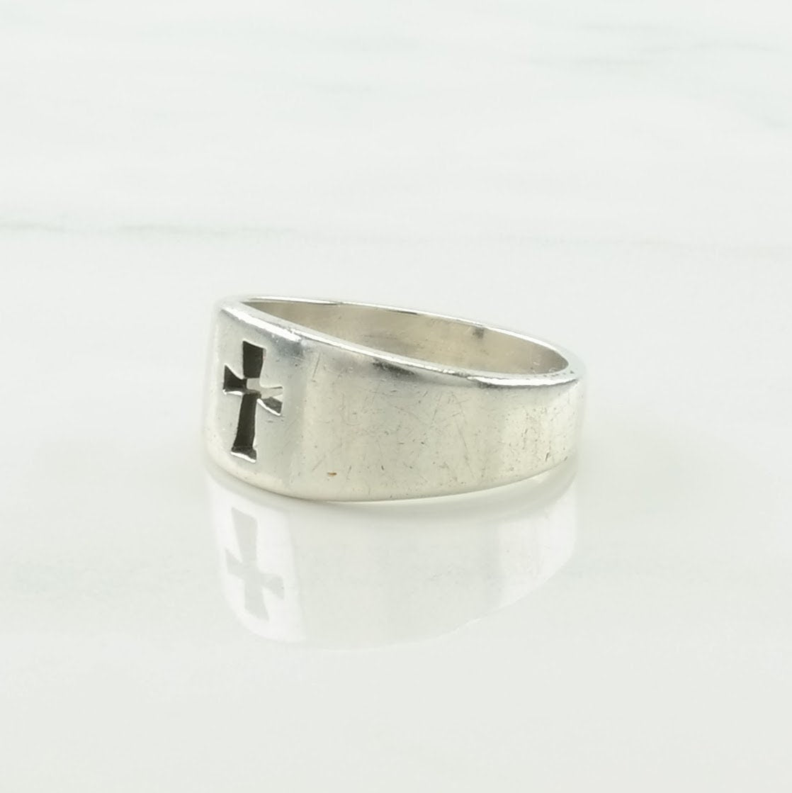 James Avery Silver Ring Cross Cutout Sterling Size 7