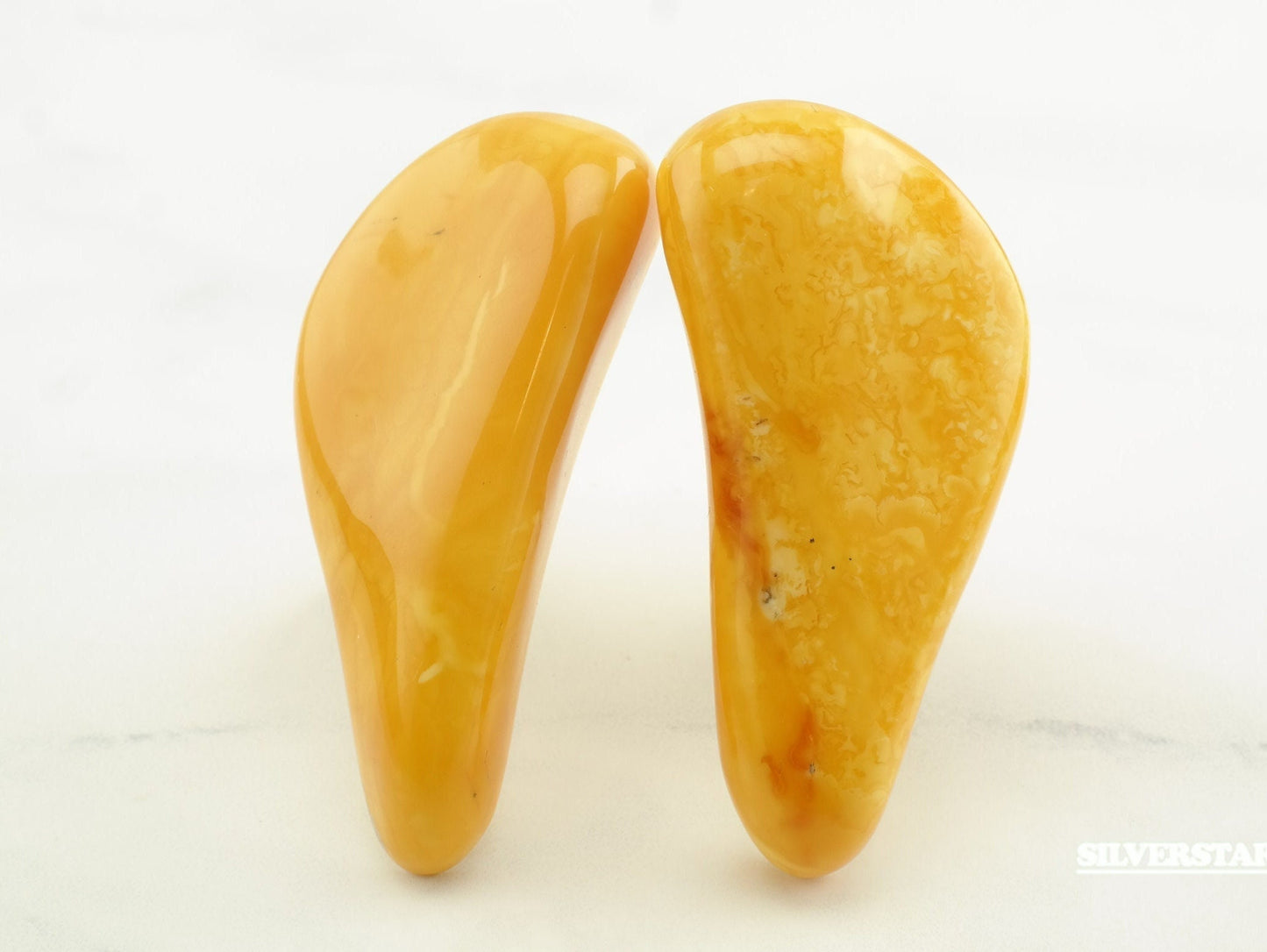 Vintage Large Butterscotch Amber Earrings Clip On