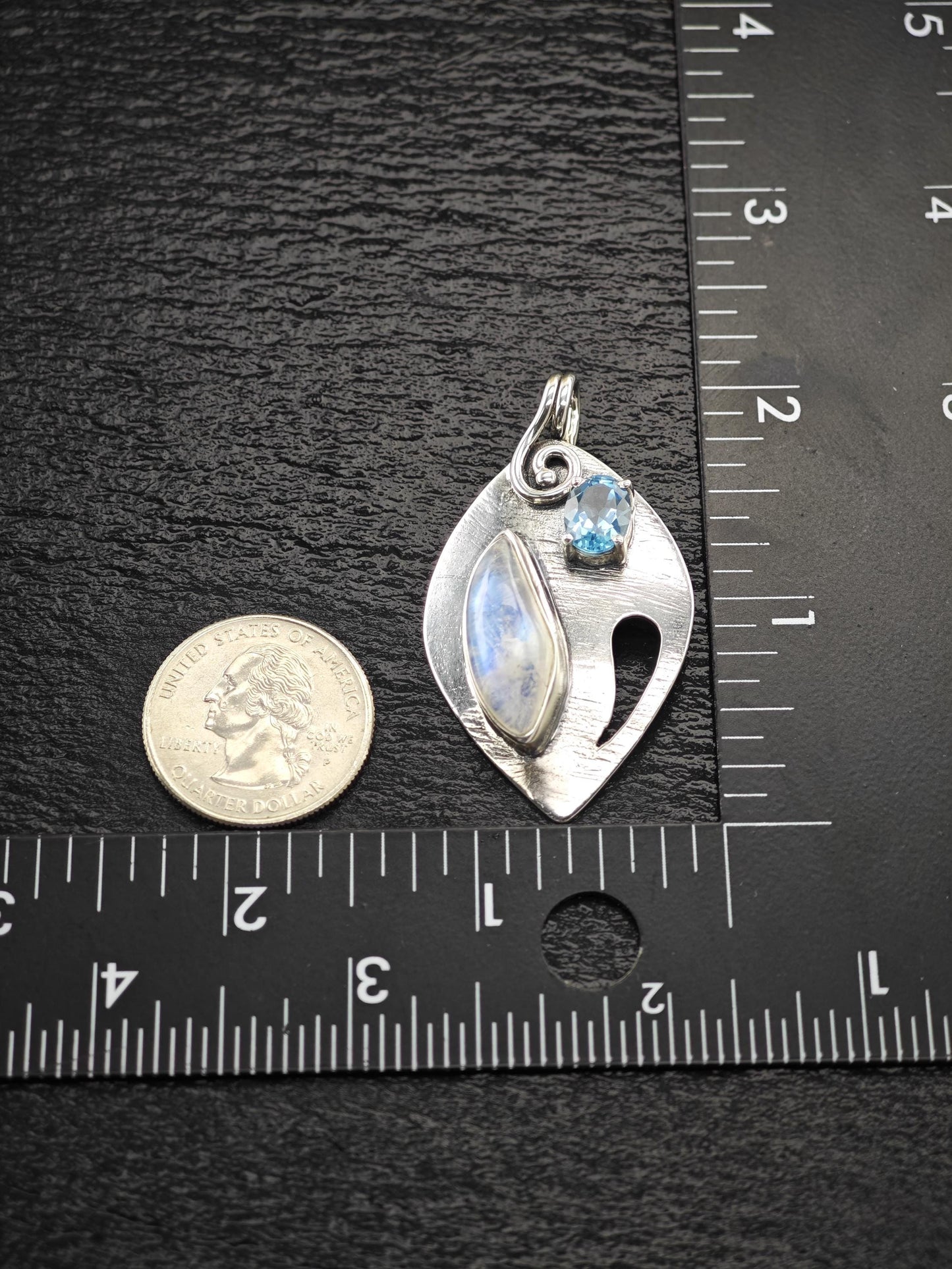 SJ Moonstone, Topaz Pendant Sterling Silver P2712