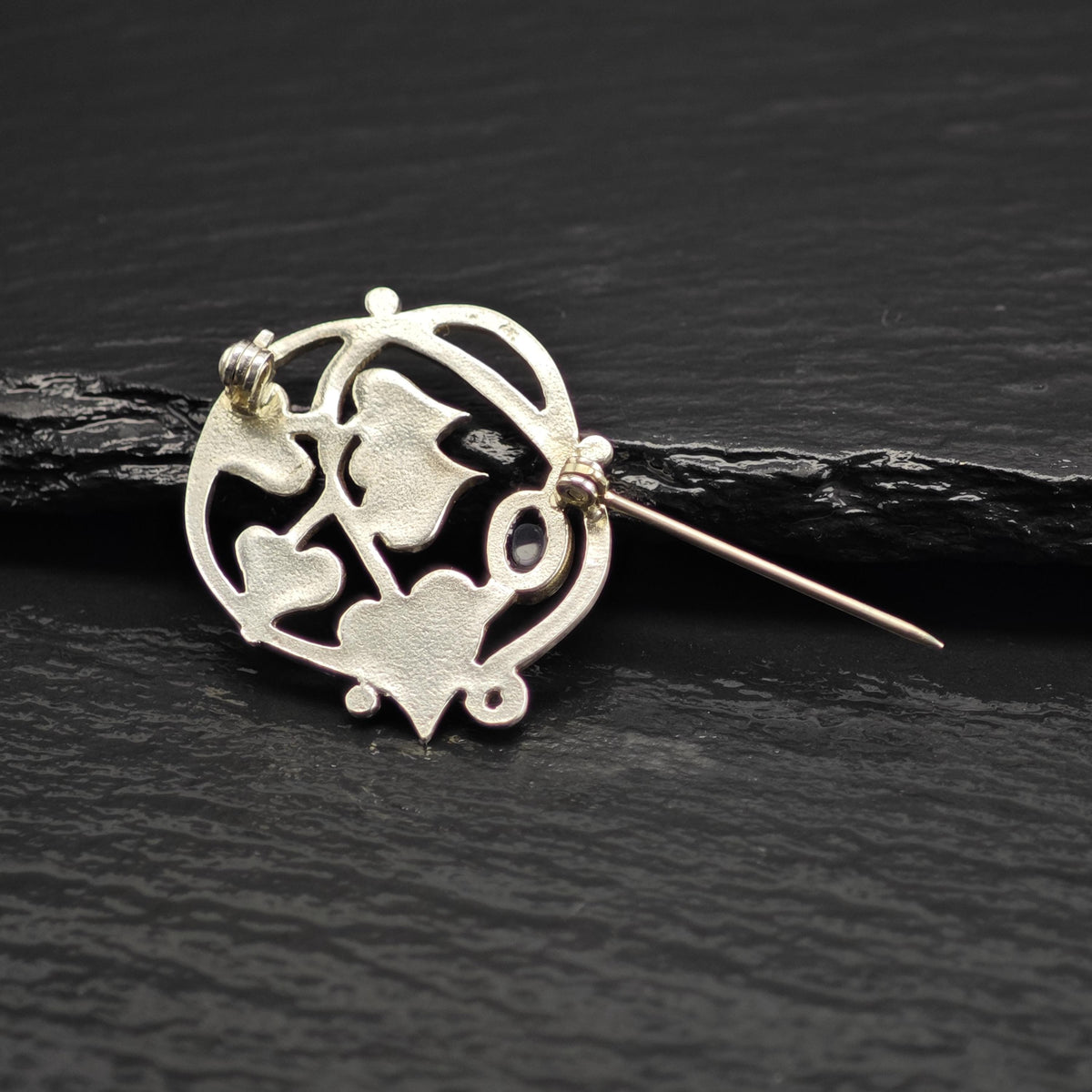 Amethyst Cabochon Sterling Silver Brooch B2263
