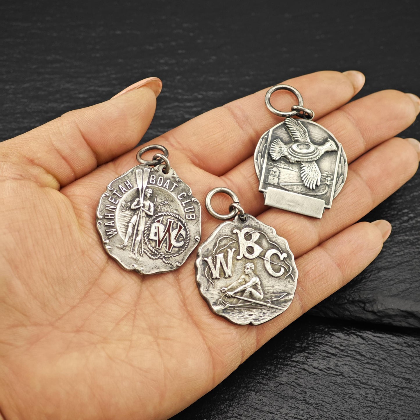 Choice of Antique Fob Pendants Sterling Silver