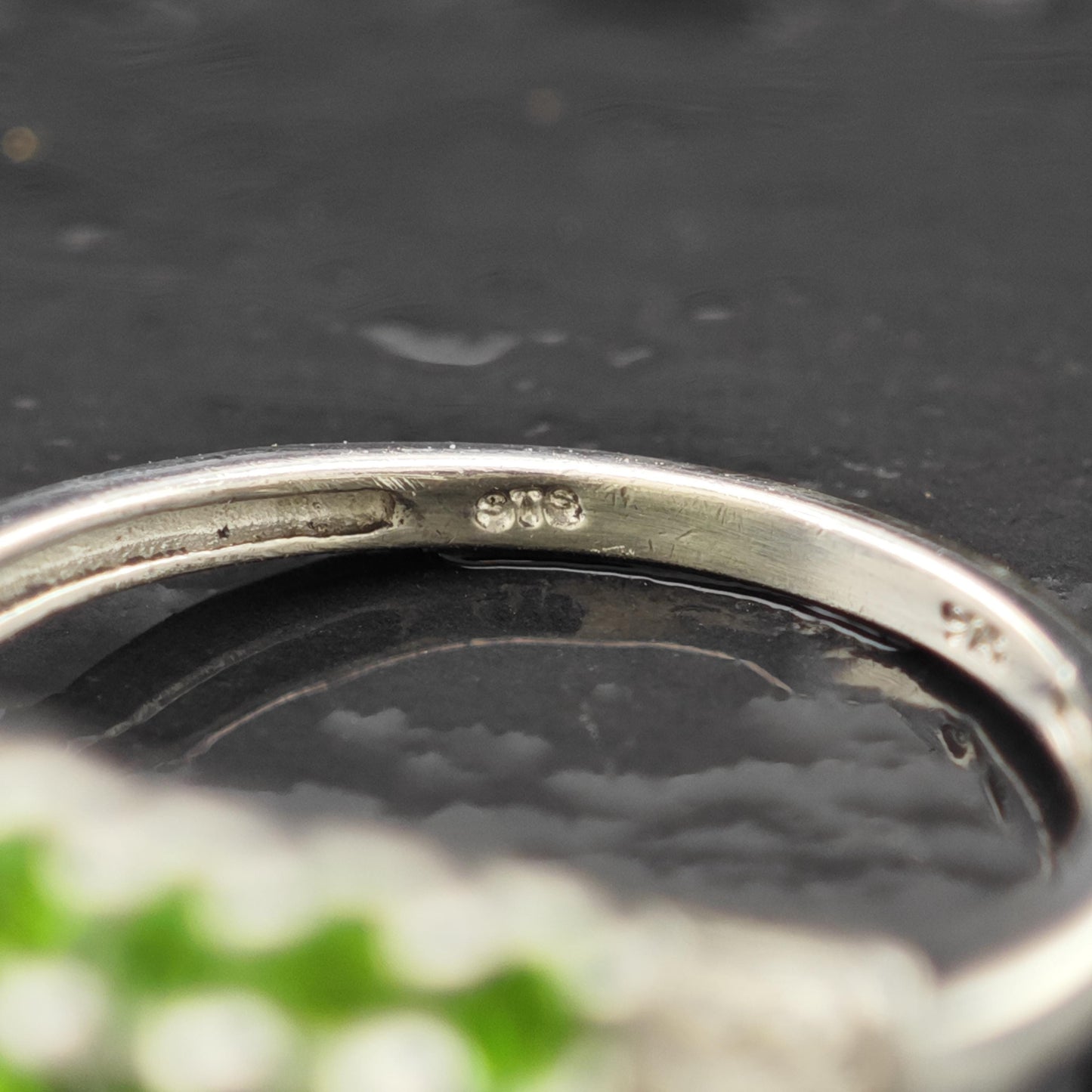 Sterling Silver Ring Green Diopside Gemstone Size 8 R6248