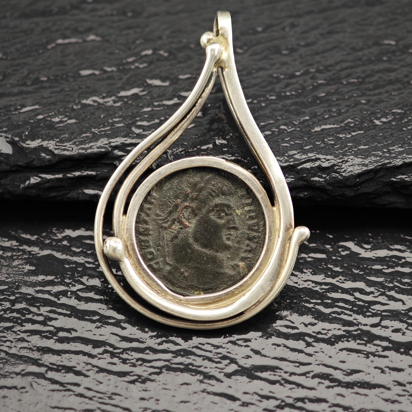 Replica Ancient Roman Coin Pendant Sterling Silver