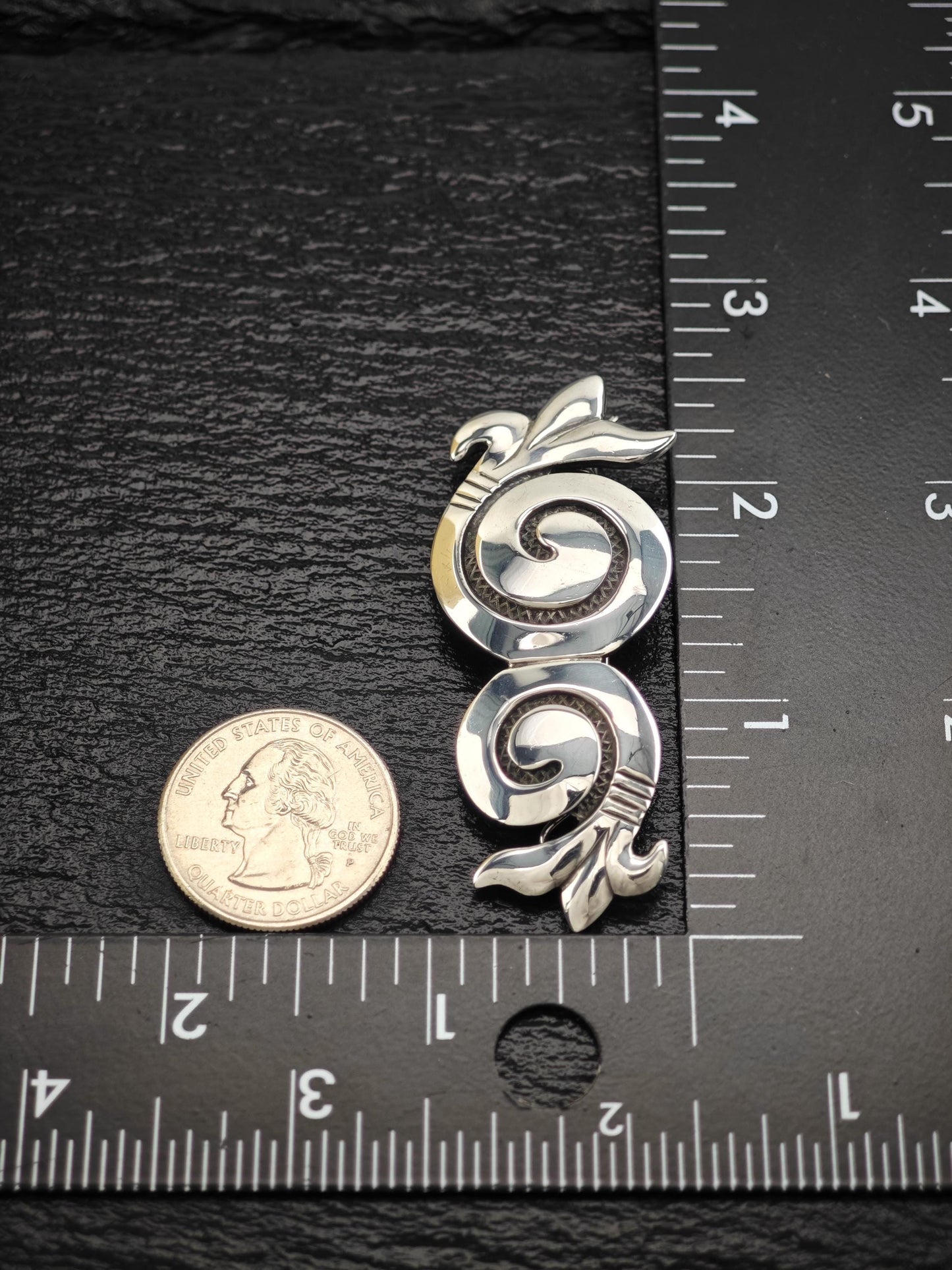 Taxco Style, Swirl Barrette Sterling Silver MISC0314