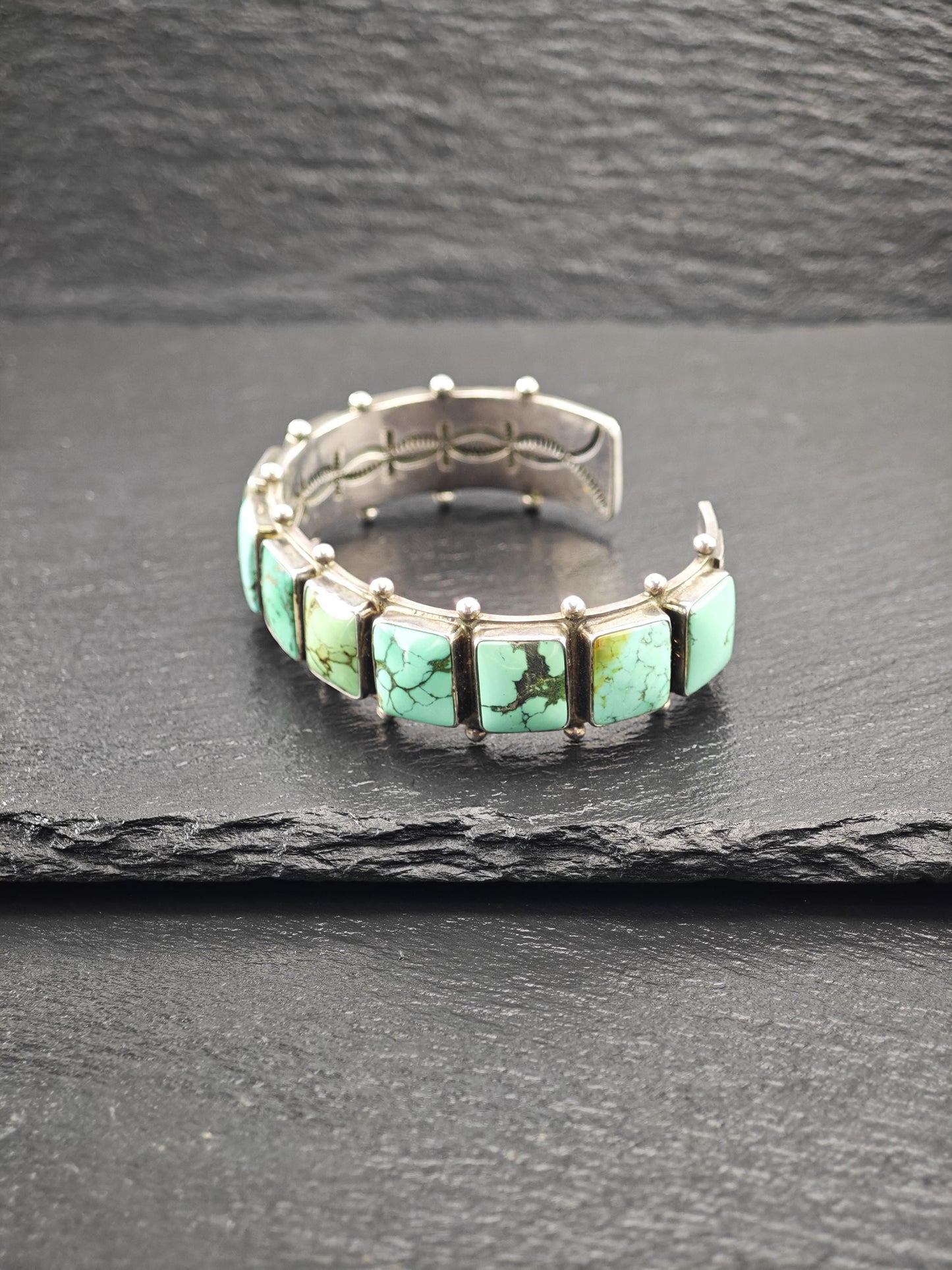 Native American Turquoise Cuff Bracelet Sterling Silver