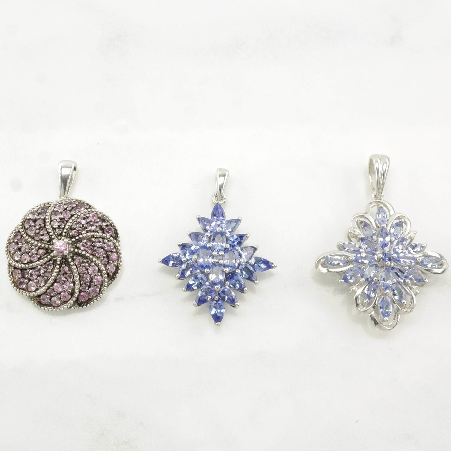 Vintage Topaz, Tanzanite Sterling Silver Pendant