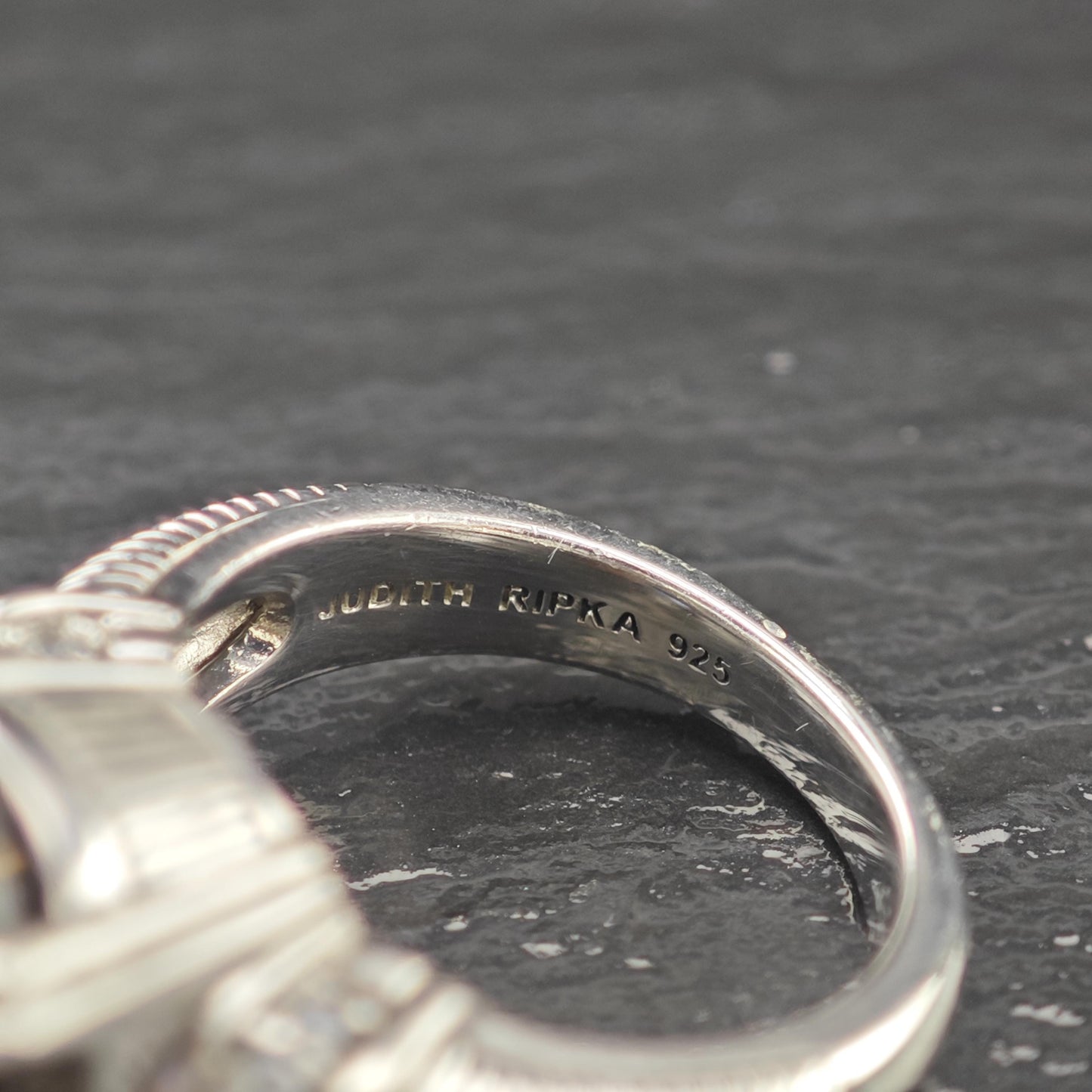 Judith Ripka Brown Quartz Ring Sterling Silver