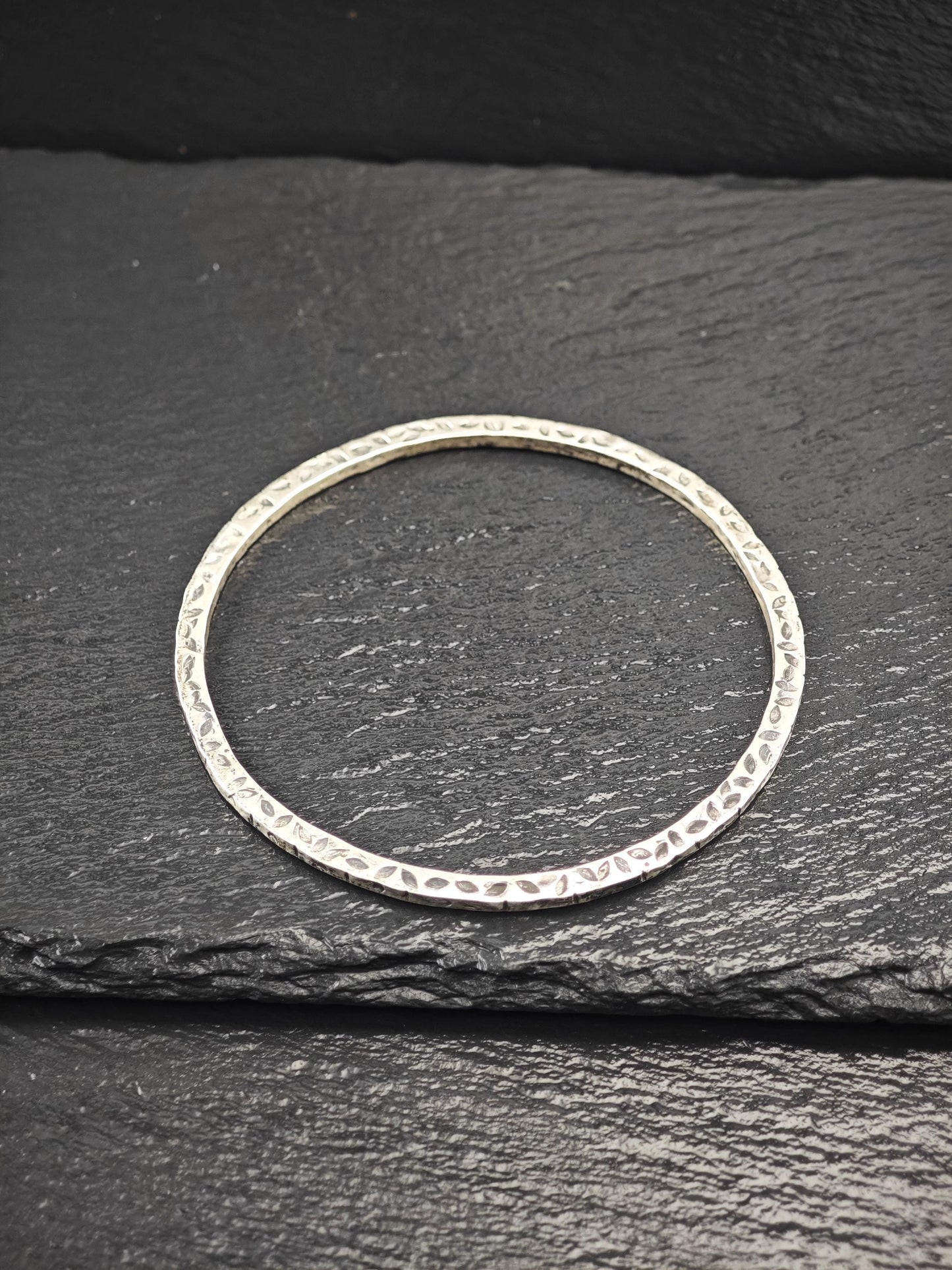 Stackable Foreign Brutalist, Bangle Bracelet Sterling Silver
