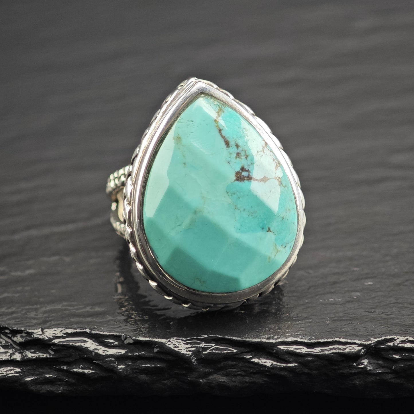 Barse Reconstituted Turquoise Sterling Silver Ring Sz 7 R6696