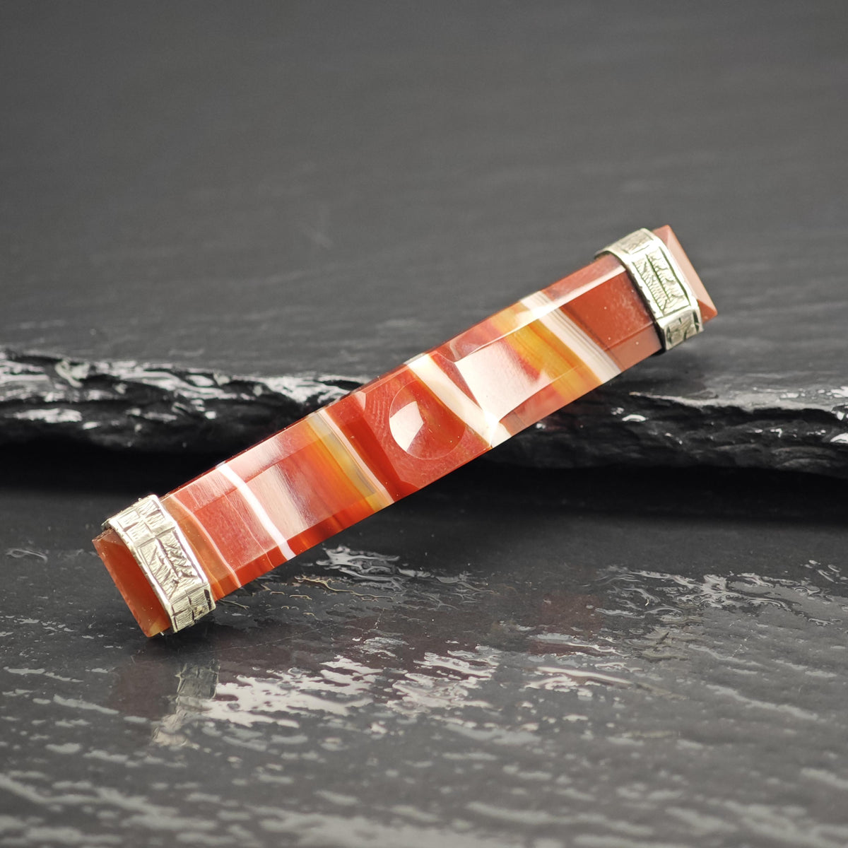 Scottish Agate Sterling Silver Brooch B2236