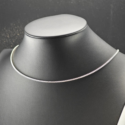 Vintage David Yurman Sterling Silver Gold 14K Gold Tag 2mm Box Chain Necklace