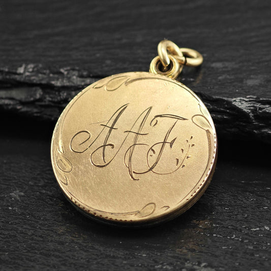 Antique Gold Filled Monogram AAJ Pendant P3031