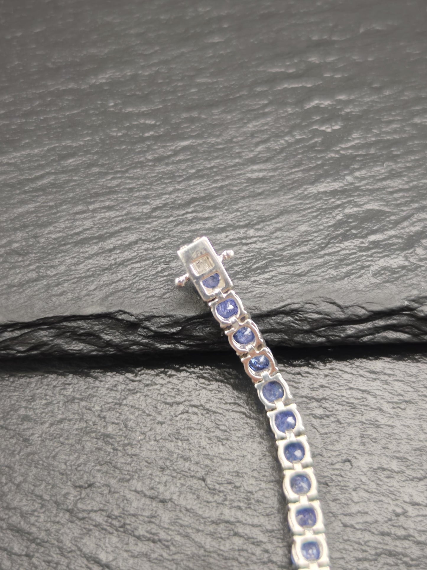 Vintage Included 14ctw Tanzanite Line Bracelet Sterling Silver