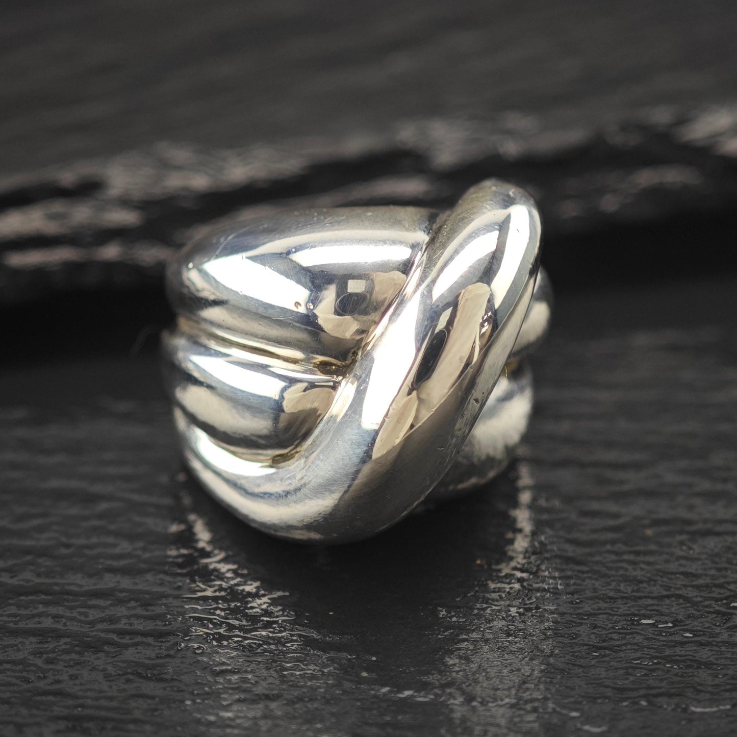 Charles Krypell Abstract Dome Ring Sterling Silver Size 5 1/4