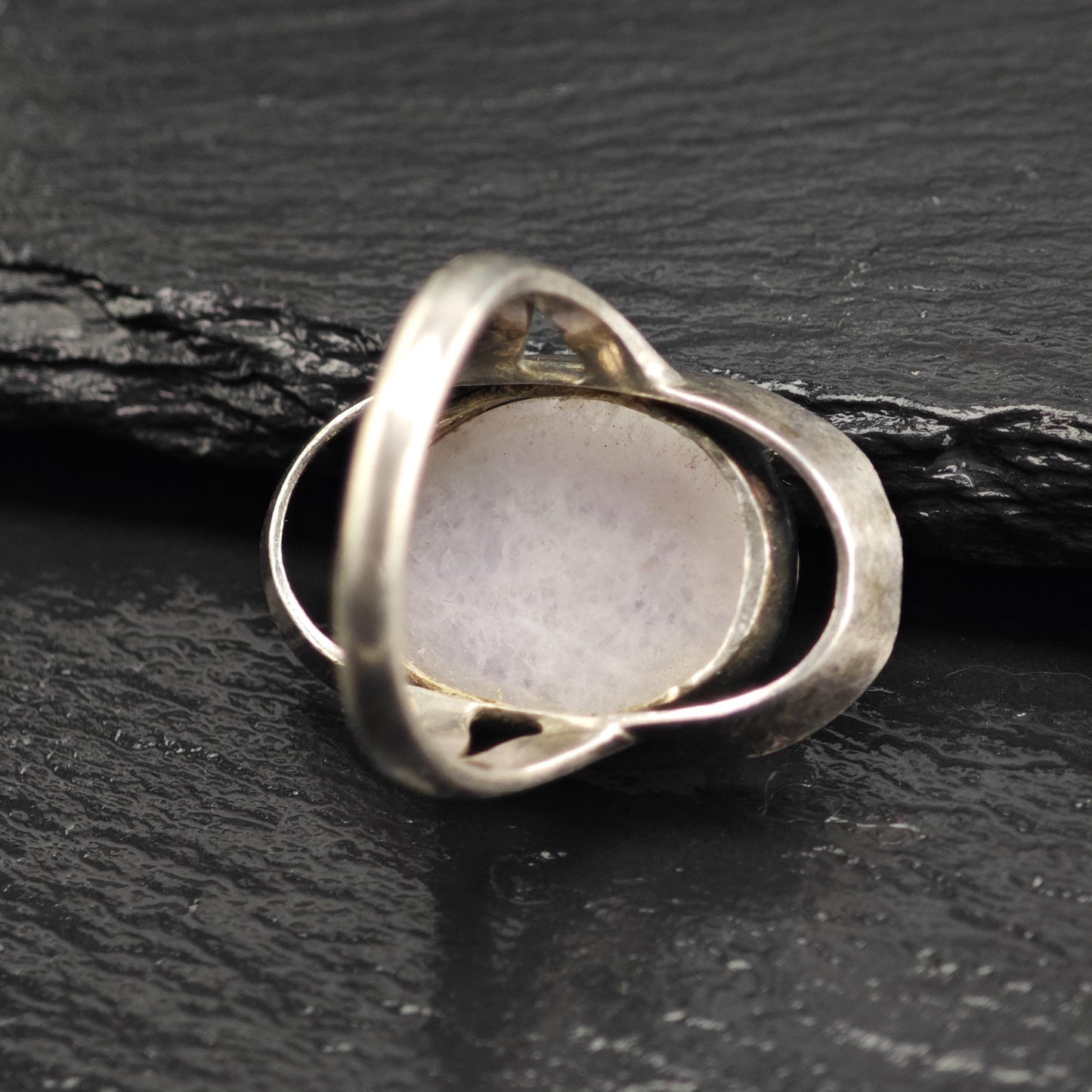 MCM Purple Lavender Jade Sterling Silver Ring Sz 7 3/4 R6639
