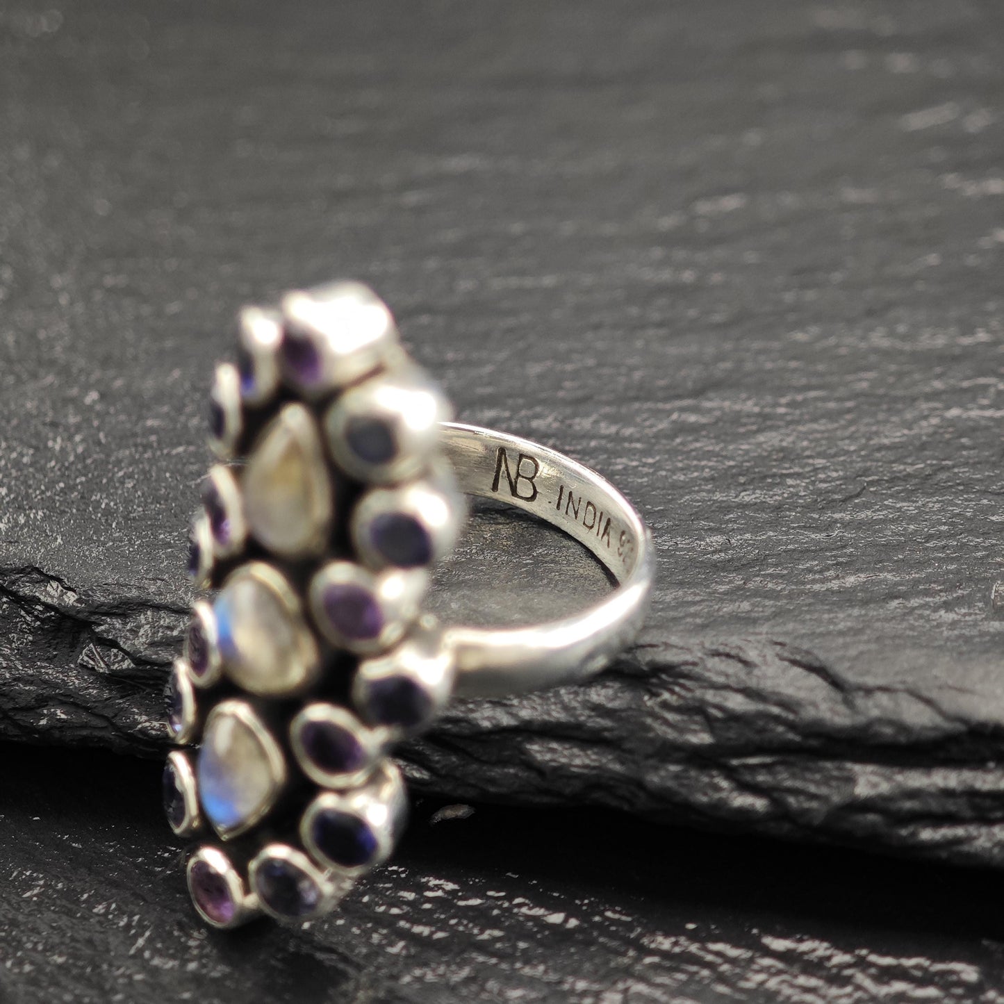 Nicky Butler Moonstone, Amethyst Ring Sterling Silver R5816