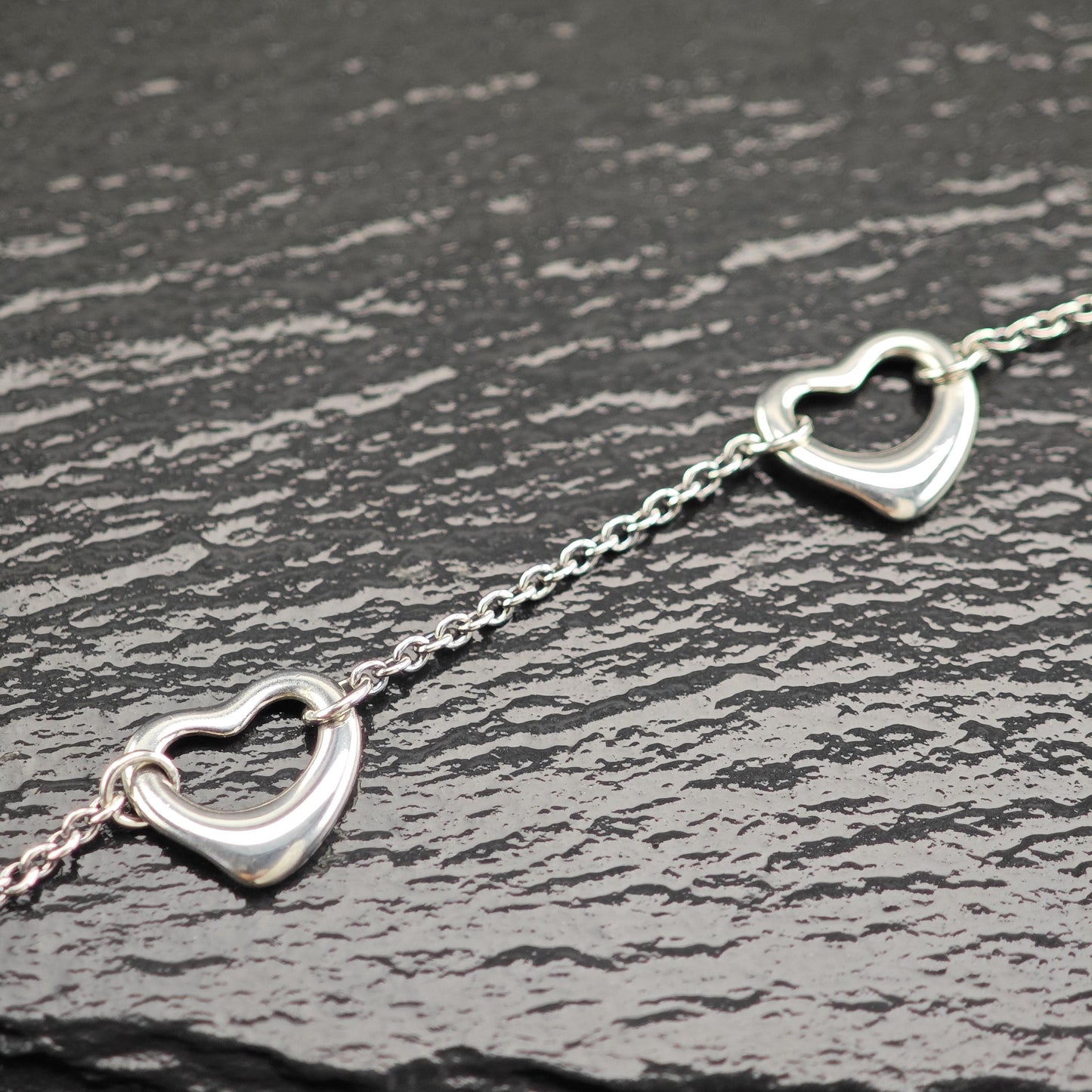 Tiffany Open Heart Bracelet Link Sterling Silver Elsa Peretti
