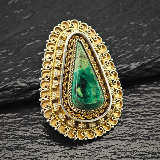 Light Gold Washed Eilat Brooch/Pendant Sterling Silver