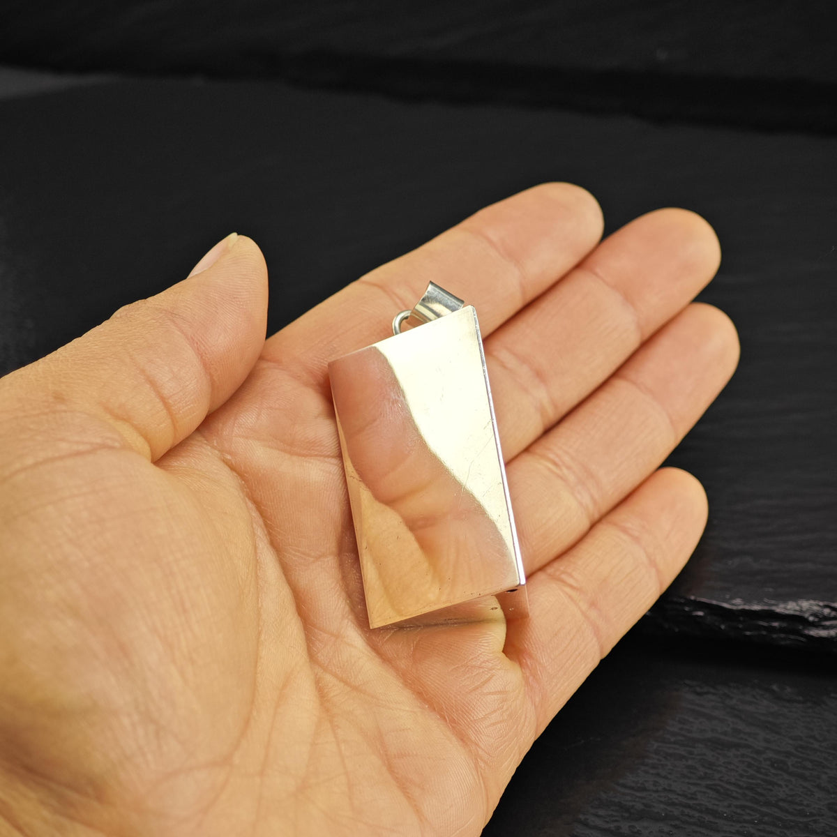 Triangular Prism Sterling Silver Pendant P3101